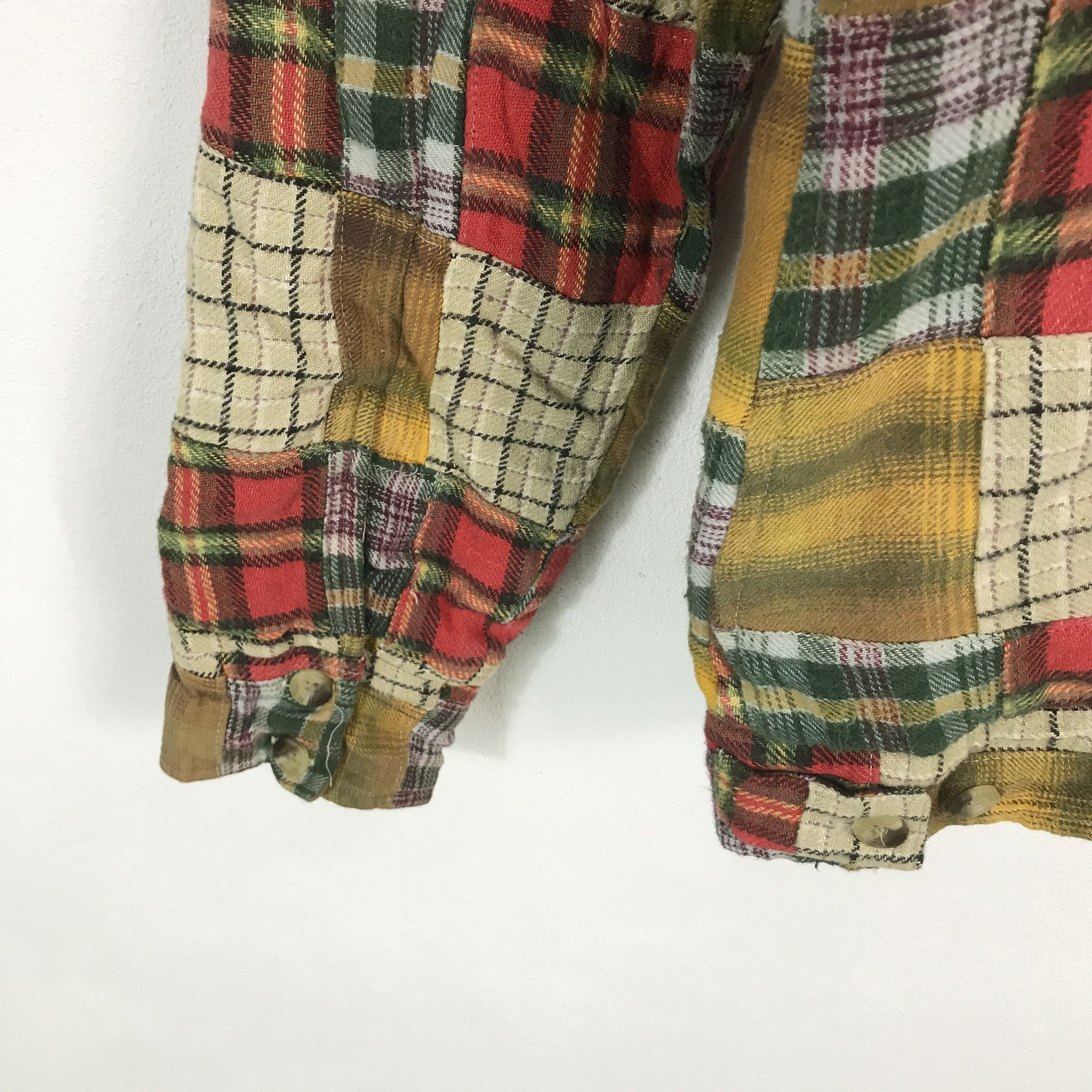 Japanese Brand × Vintage Vtg Japanese brand patchwork Tartan designs button jacket Size US M / EU 48-50 / 2 - 7 Thumbnail