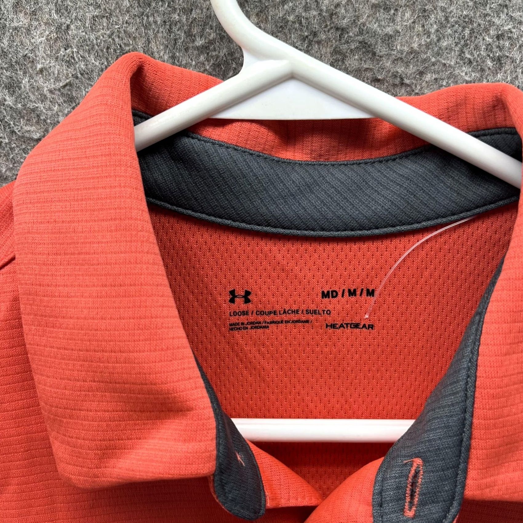 Under Armour Under Armour HeatGear Polo Shirt Mens Medium Orange Solid Golf Performance Size US M / EU 48-50 / 2 - 2 Thumbnail
