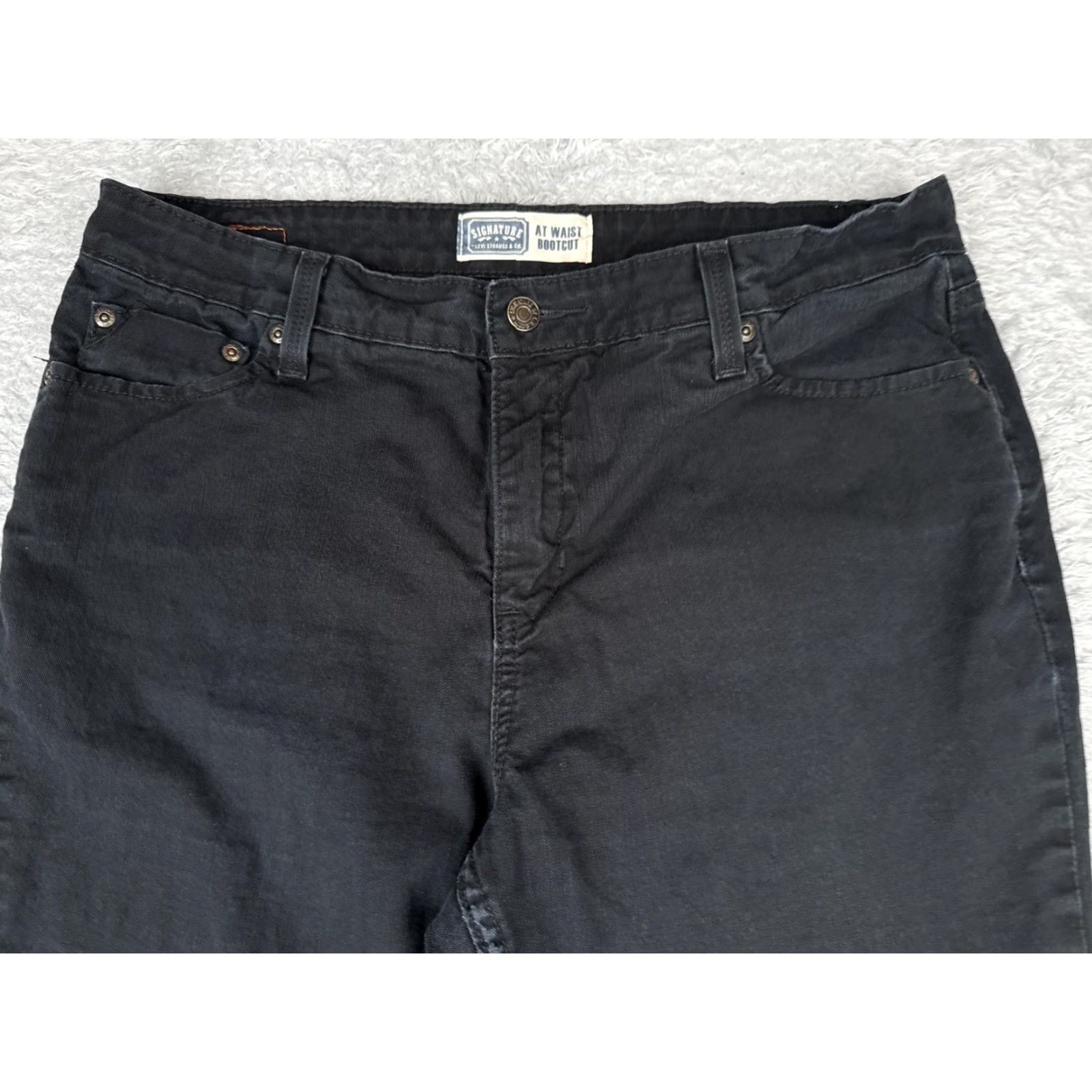 Levi's Levi's Signature Bootcut Jeans Womens 34 Black High Rise Stretch 34x28 Denim 5-Pocket Pattern Solid Vintage No N/A Size 24" / US 00 / IT 34 - 4 Thumbnail