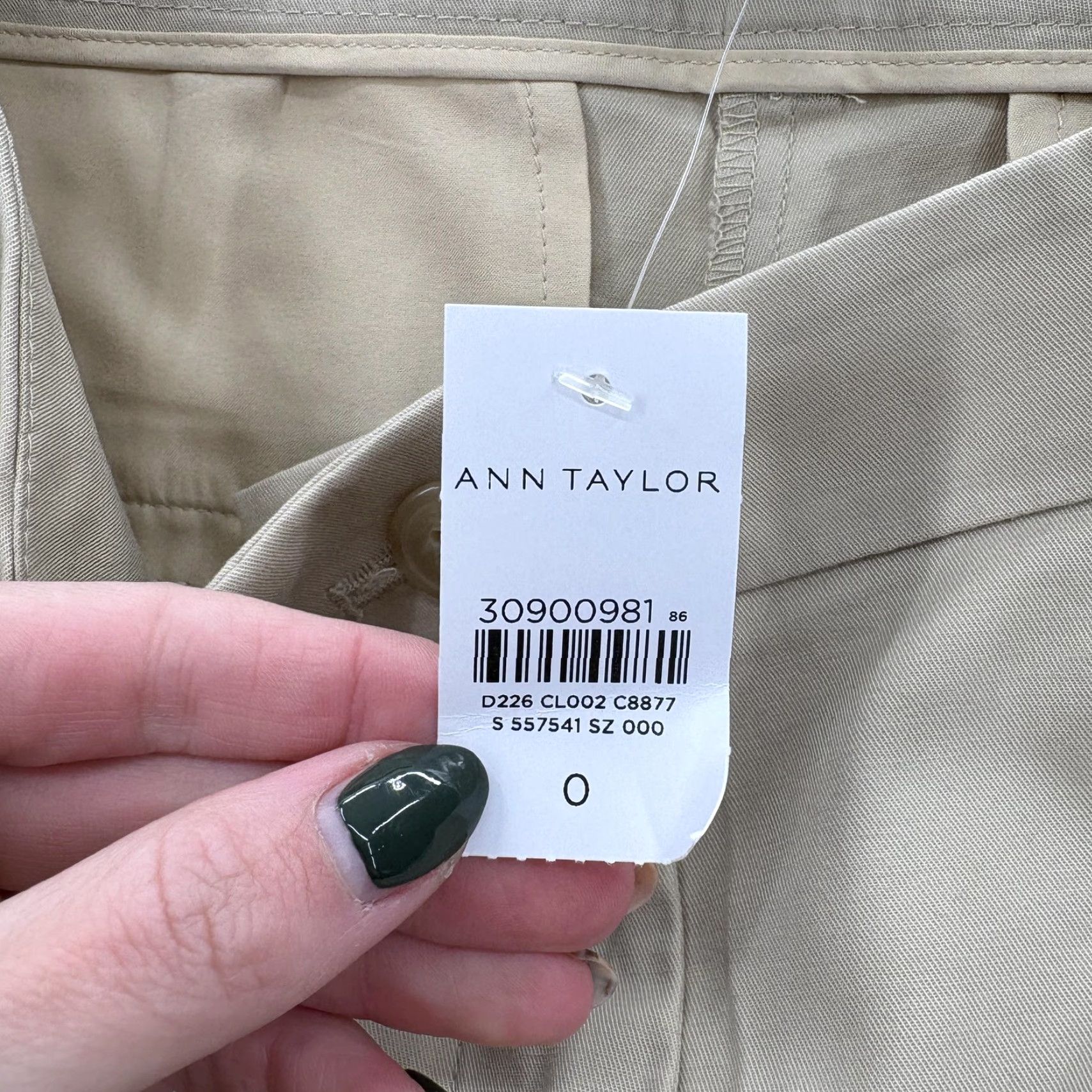 Ann Taylor Ann Taylor Pants Womens 0 Beige Stretch Chino Slim Ankle Dress Career Khaki NWT Size 25" / US 0 / IT 36 - 5 Thumbnail