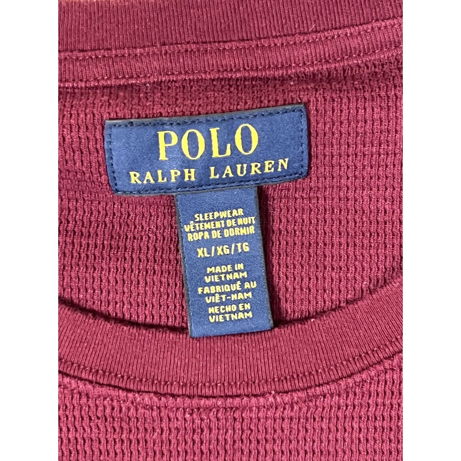 Polo Ralph Lauren Polo Ralph Lauren Sleep Shirt Red XL Long Sleeve 100% Cotton Knit Crew Neck Logo Modern Classic Men's Sleepwear Size US XL / EU 56 / 4 - 3 Thumbnail