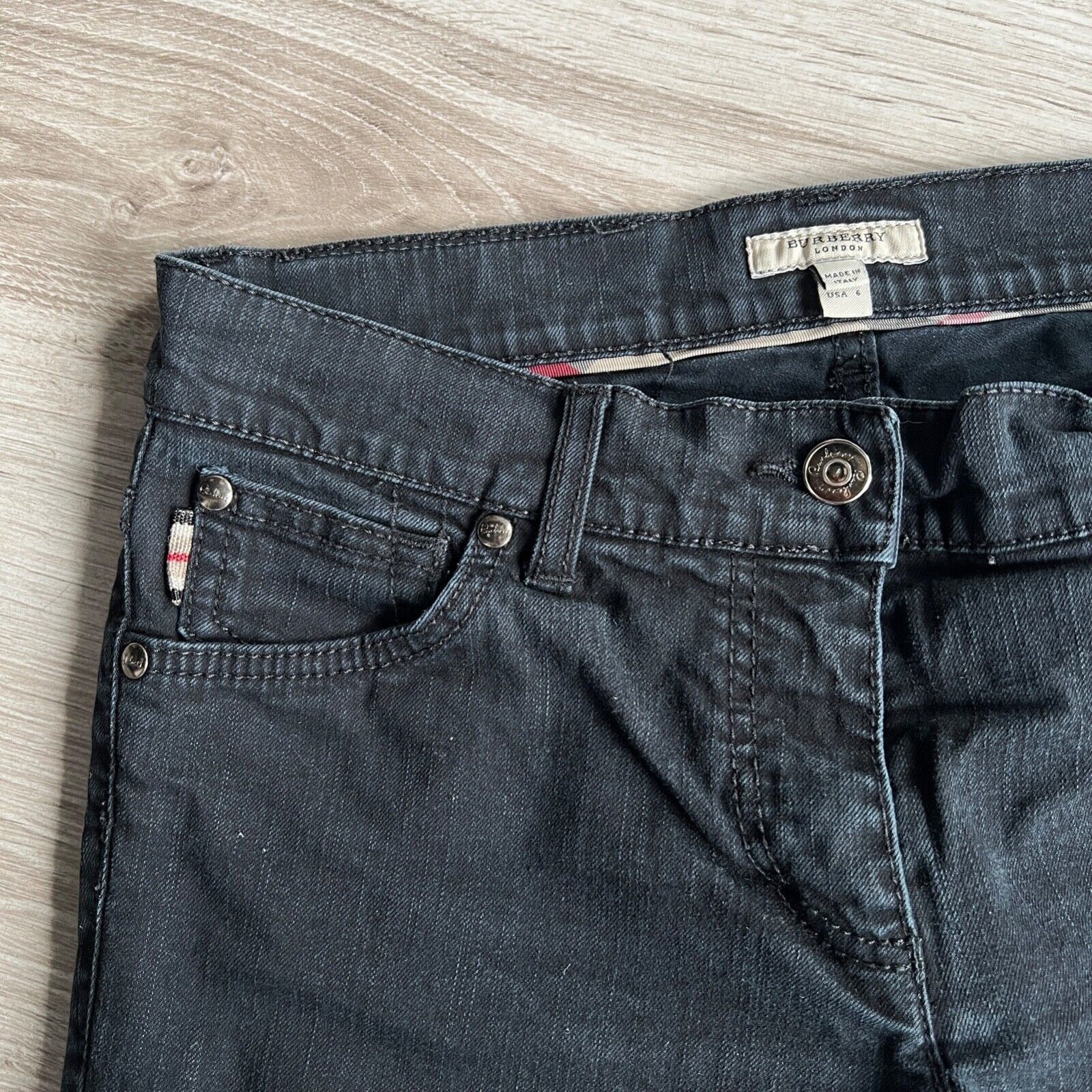 Burberry Burberry Skinny Black Elastic Denim Jeans 8737AC Size 28" / US 6 / IT 42 - 4 Thumbnail