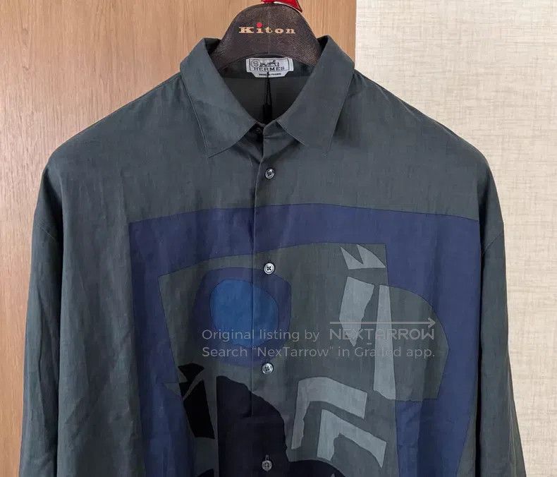 Hermes Hermes Men's abstract horse print shirt for spring and aut Size US XS / EU 42 / 0 - 2 Thumbnail