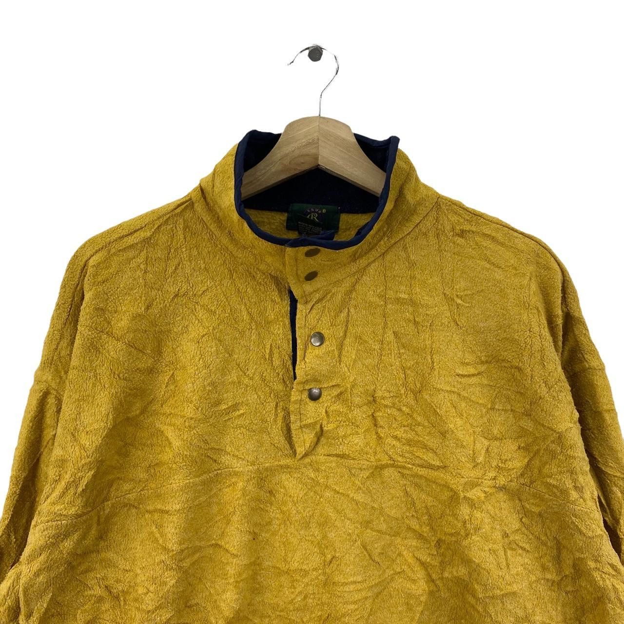Vintage Vtg 90’ CLUB ROOM Minimalist Yellow Outdoor Fleece Sweater Size M / US 6-8 / IT 42-44 - 3 Thumbnail