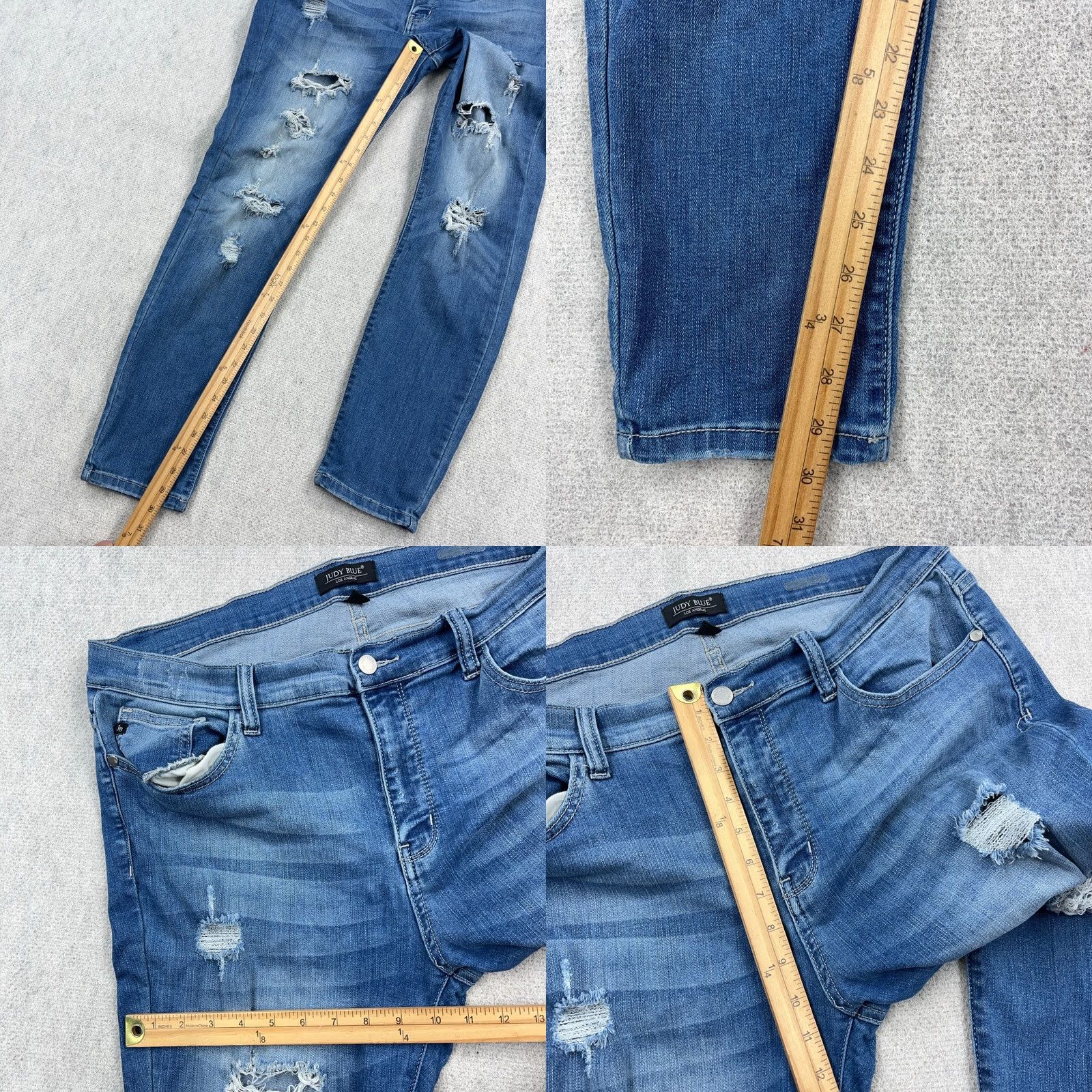 Vintage Judy Blue Jeans Women XL Skinny Fit Med Wash Faded Pants Stretch Size 40" / US 18 - 8 Thumbnail