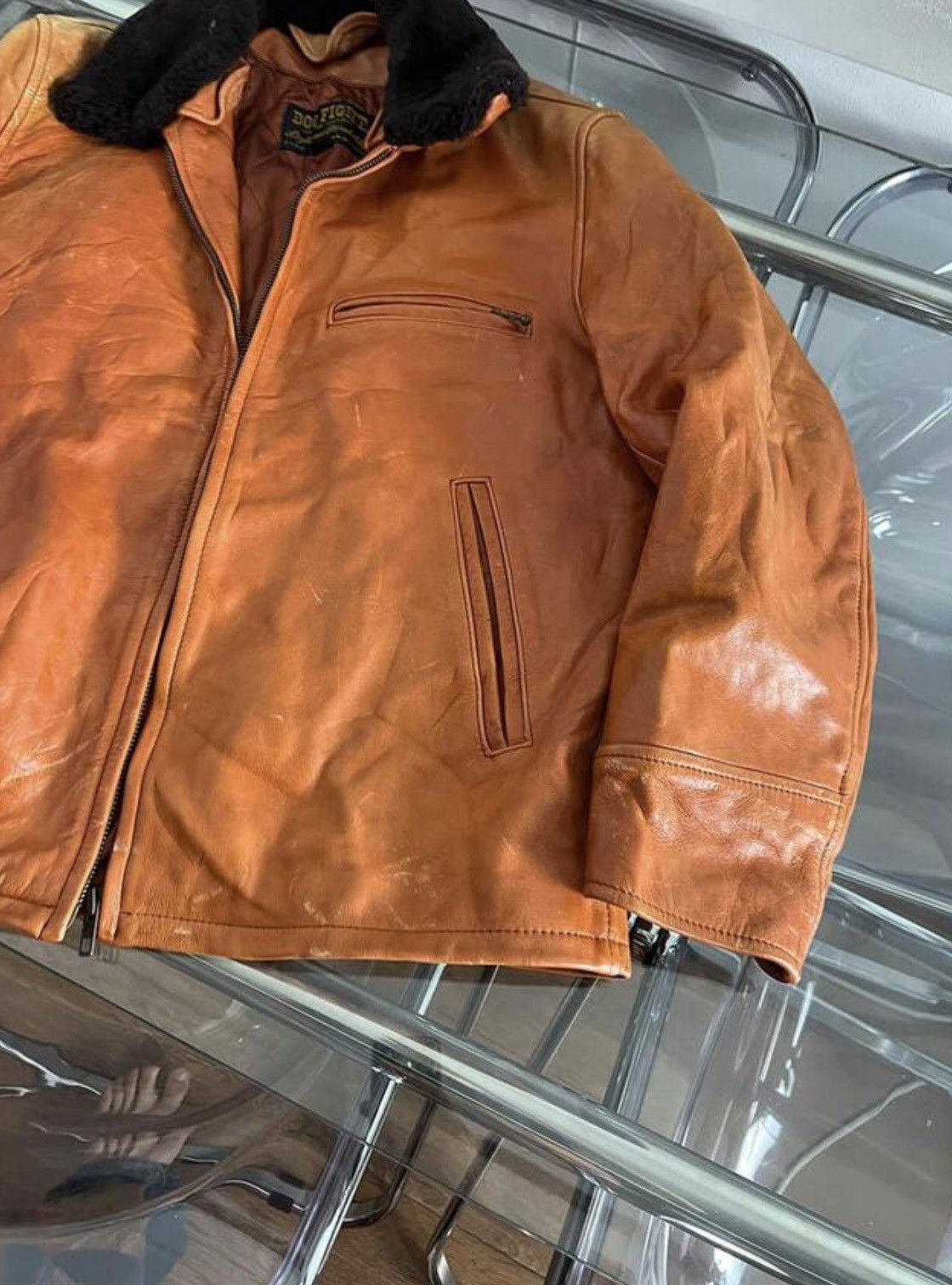 Vintage Vintage Dog fight leather jacket Size US L / EU 52-54 / 3 - 5 Thumbnail