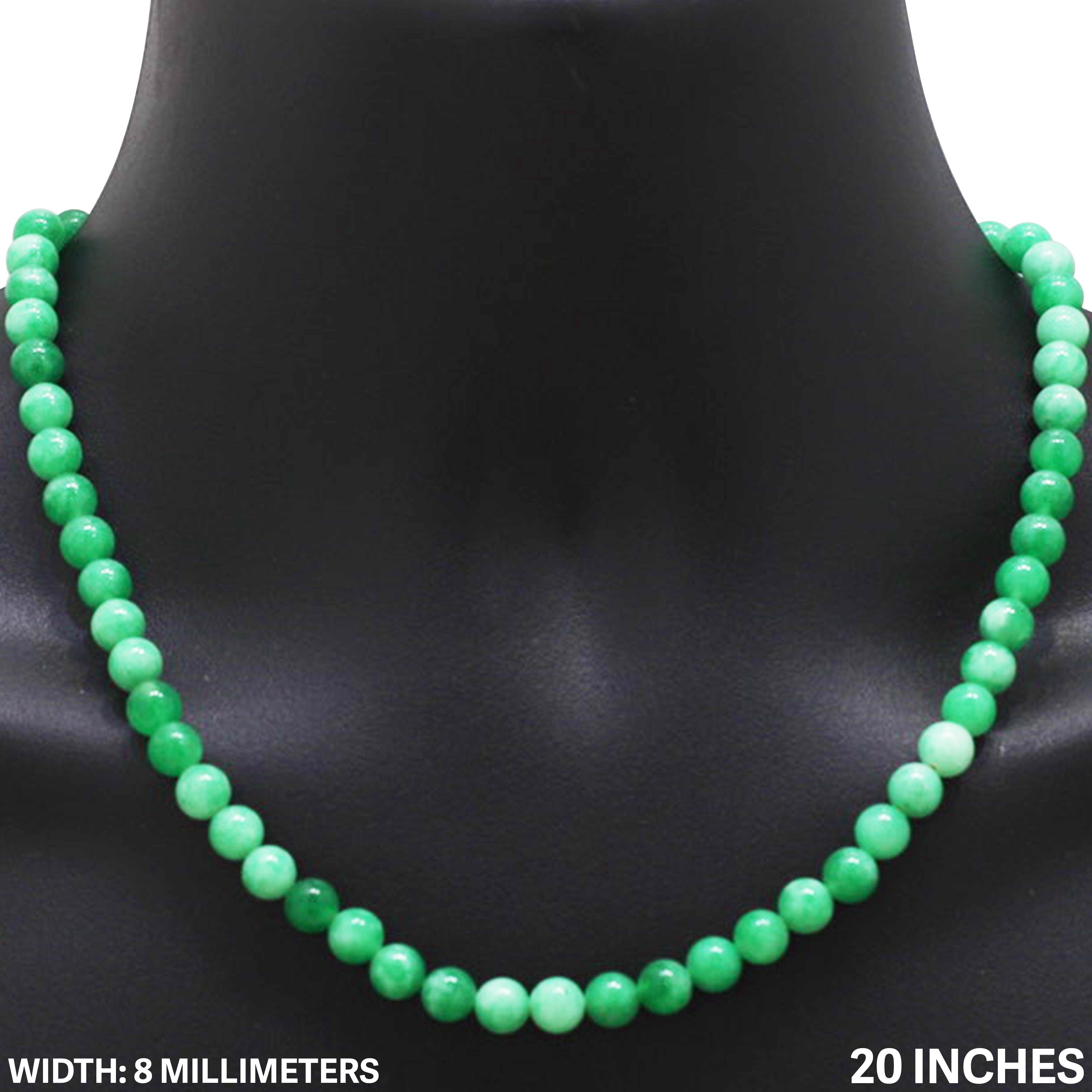 Other 14k Gold Filled 8mm Jade Bead Necklace 20" Size ONE SIZE - 1 Thumbnail