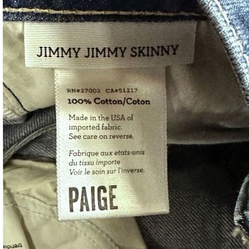 Paige Paige Jimmy Jeans Women 28 Blue Skinny Distressed 5 Pocket Denim USA EUC Size 28" / US 6 / IT 42 - 4 Thumbnail