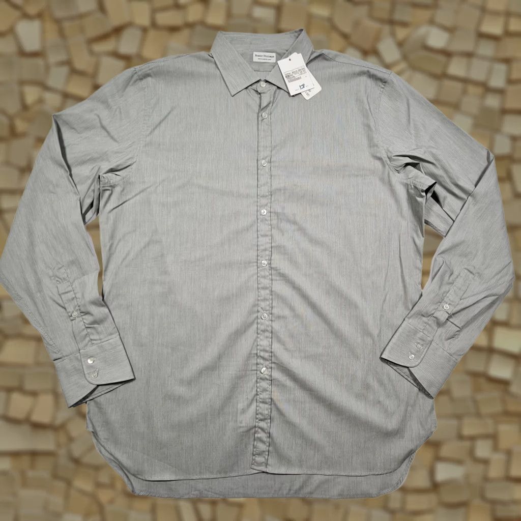 Vintage Robert Friedman Mens Shirt Grey 2XL Button-Up Long Sleeve Collared Knit Stretch Casual Formal Business Size US XXL / EU 58 / 5 - 1 Thumbnail