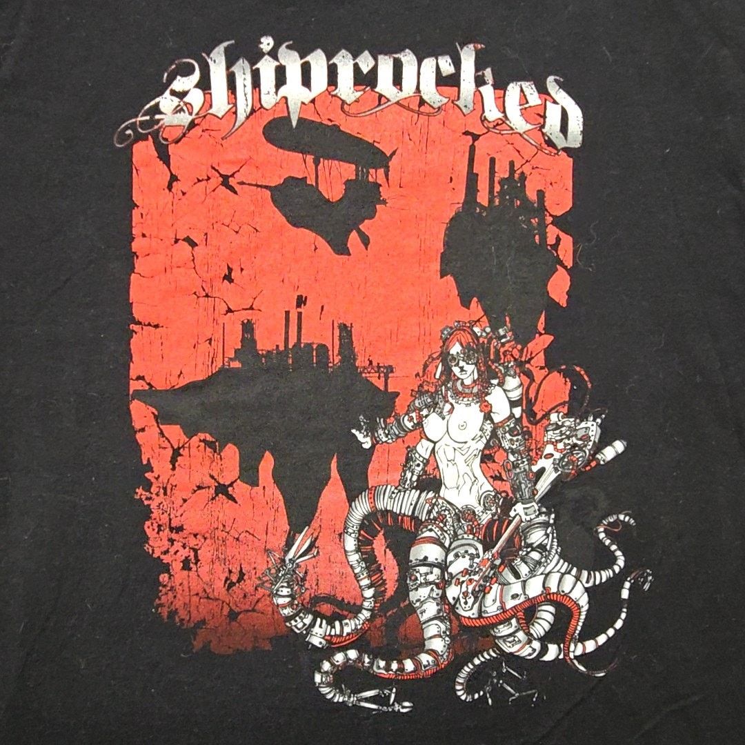 Tultex Shiprocked Graphic Tee Black Red Gothic Art Shirt Medium Size US M / EU 48-50 / 2 - 2 Thumbnail