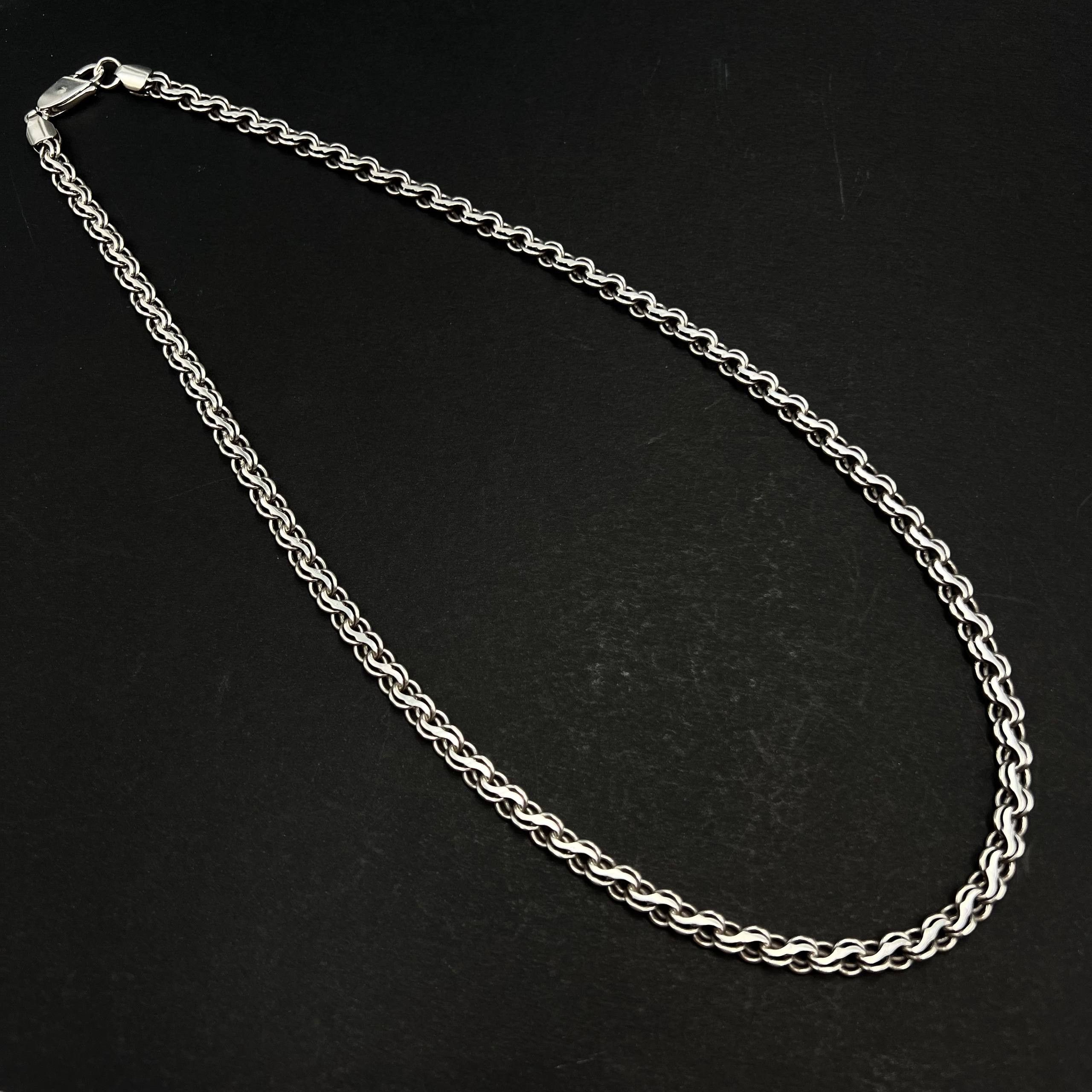 Sterling Silver Vintage Sterling Silver 925 Chain Necklace Mens 55cm 33g Size ONE SIZE - 3 Thumbnail