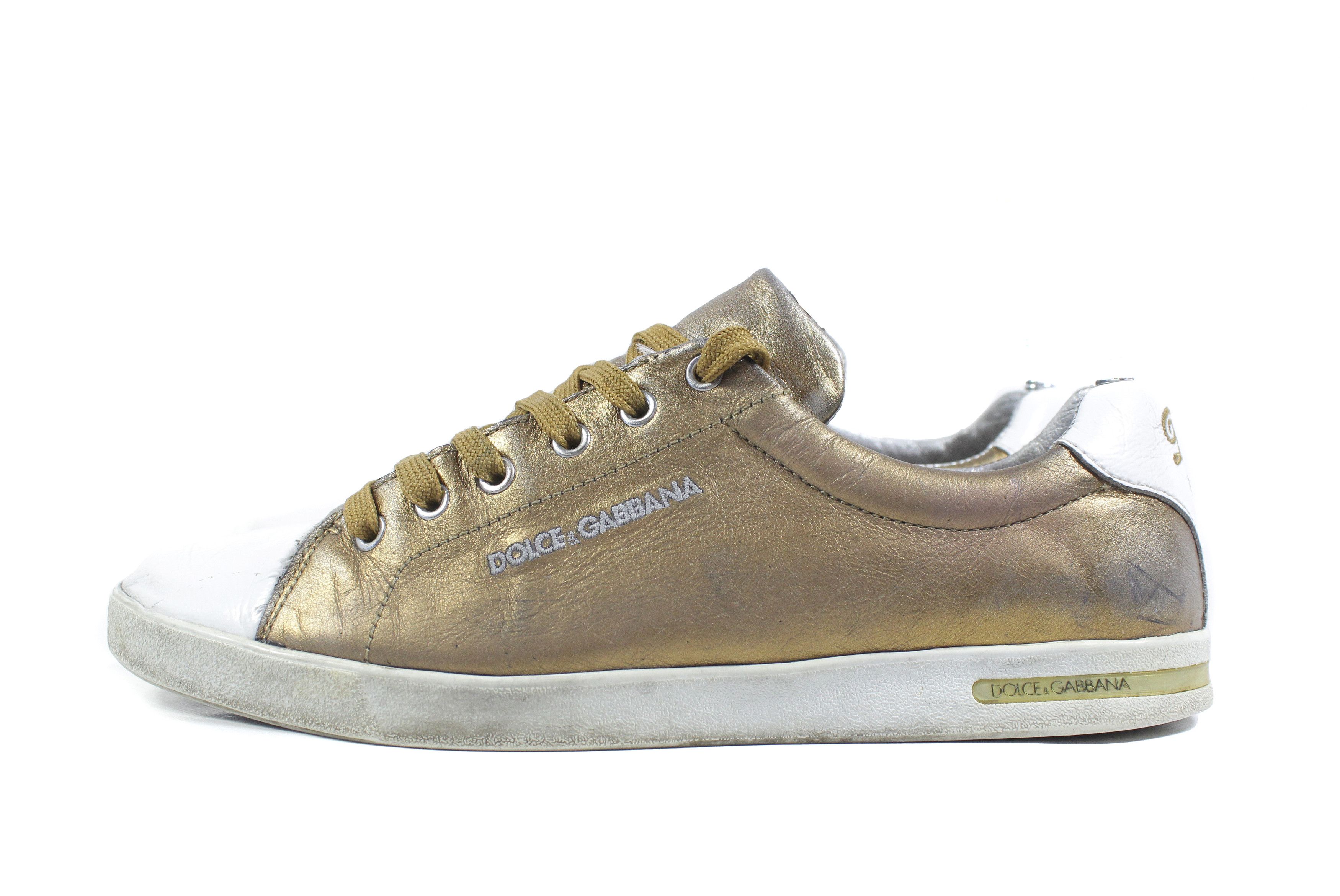 Dolce & Gabbana Leather Distressed Low Sneakers Size US 9.5 / IT 39.5 - 1 Thumbnail
