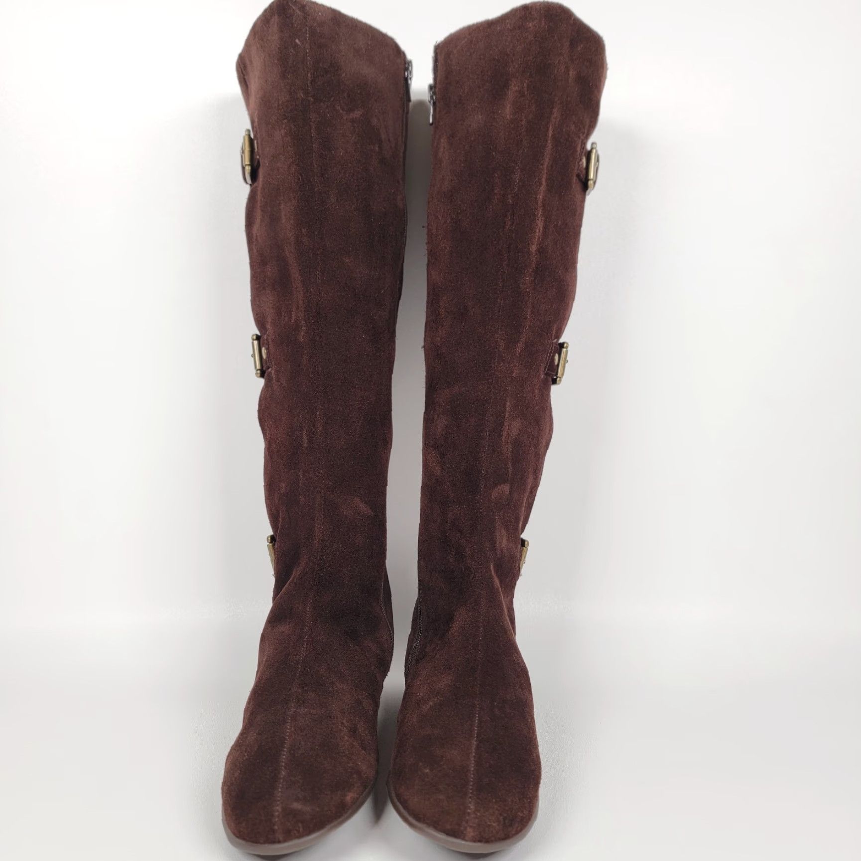Vintage Aerosoles Boots Knee High Brown Smooth Wedge Zip Size 8 M Womens Size US 6 / IT 36 - 2 Thumbnail