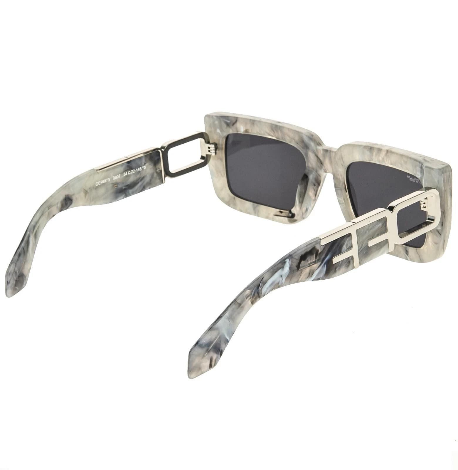 Off-White OFF-WHITE 073 OERI073 Gray Marble BOSTON Logo Sunglasses Size ONE SIZE - 2 Thumbnail