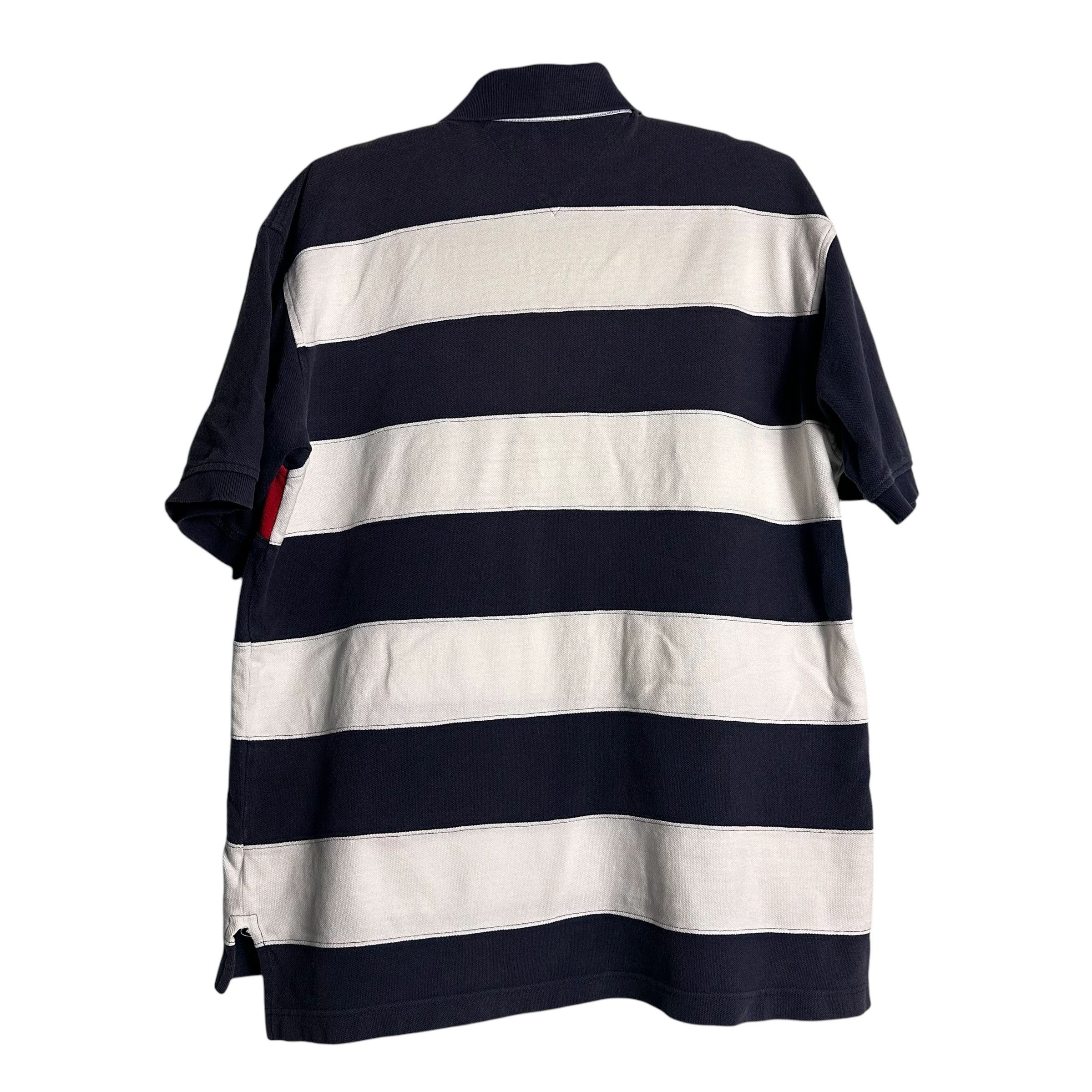 Tommy Hilfiger 🔥RARE🔥Vintage Tommy Hilfiger Spell Out Stripes Polo Shirt Size US L / EU 52-54 / 3 - 3 Thumbnail