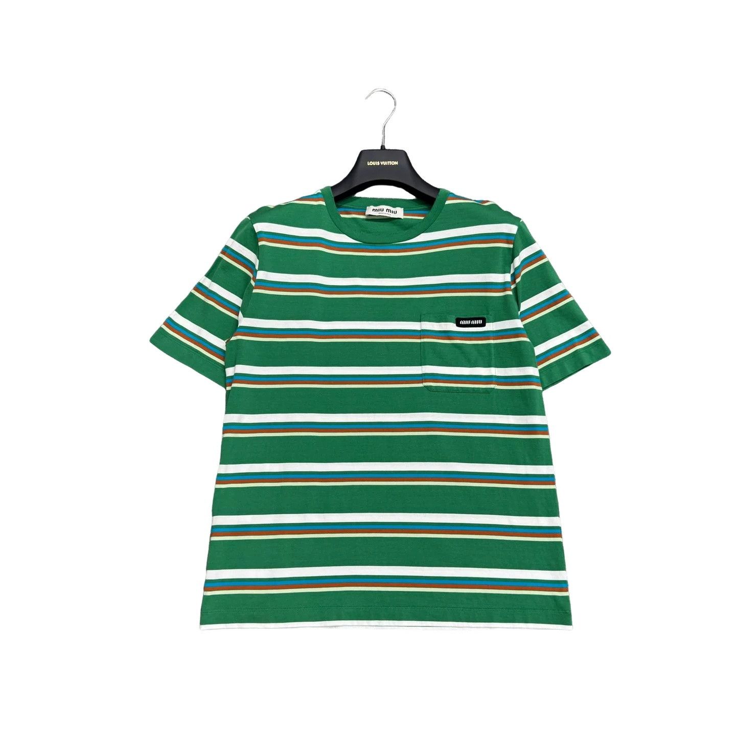 Miu Miu Miu Miu Striped Cotton T-Shirt Size L Size L / US 10 / IT 46 - 1 Thumbnail