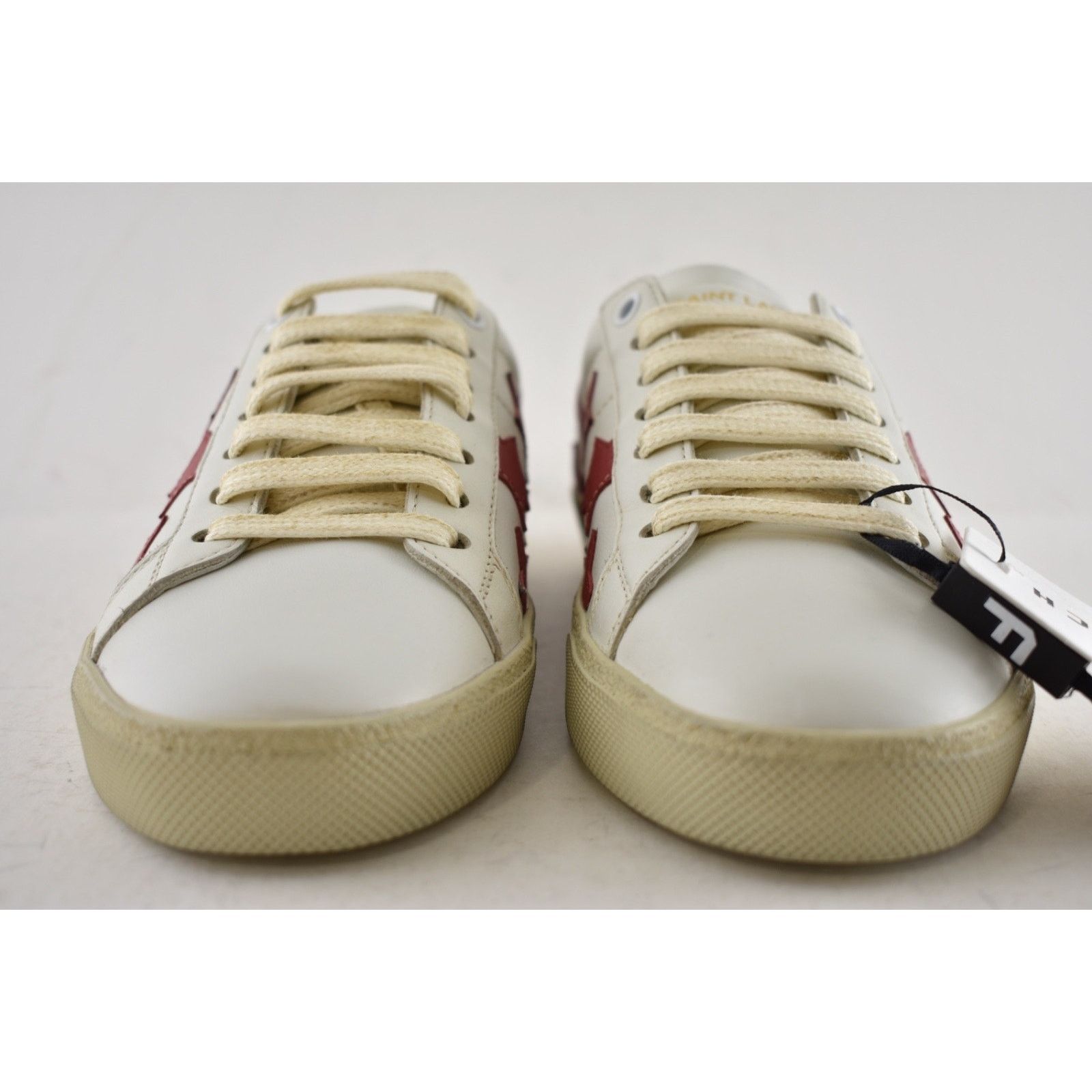 Yves Saint Laurent Court Classic SL Red Star Distressed Flat Low Top Sneaker Size US 6 / IT 36 - 9 Thumbnail