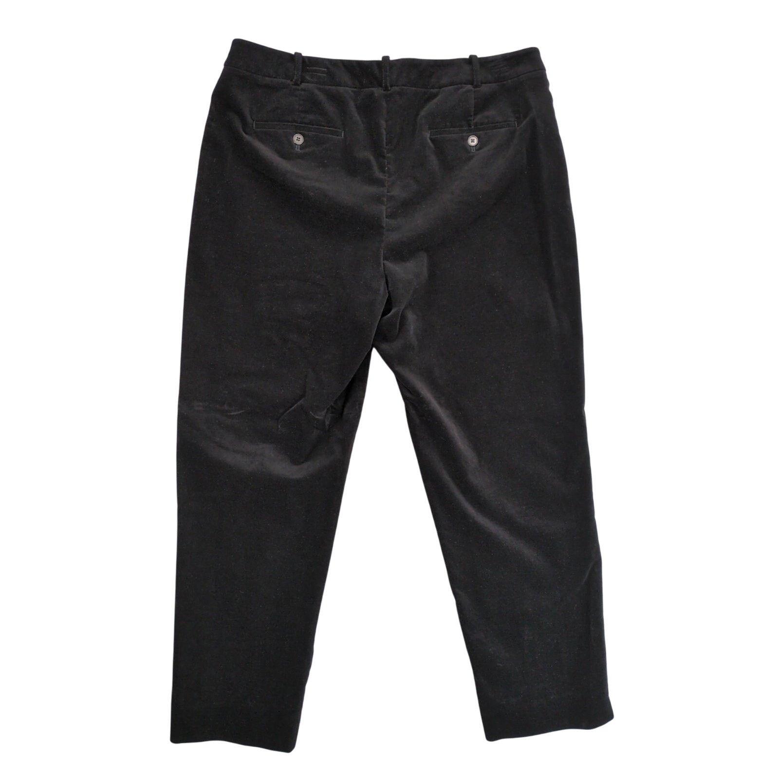 Other Talbots Curvy Women's 14 Black Velvet Velour Casual Pants Size 36" / US 14 / IT 50 - 3 Thumbnail