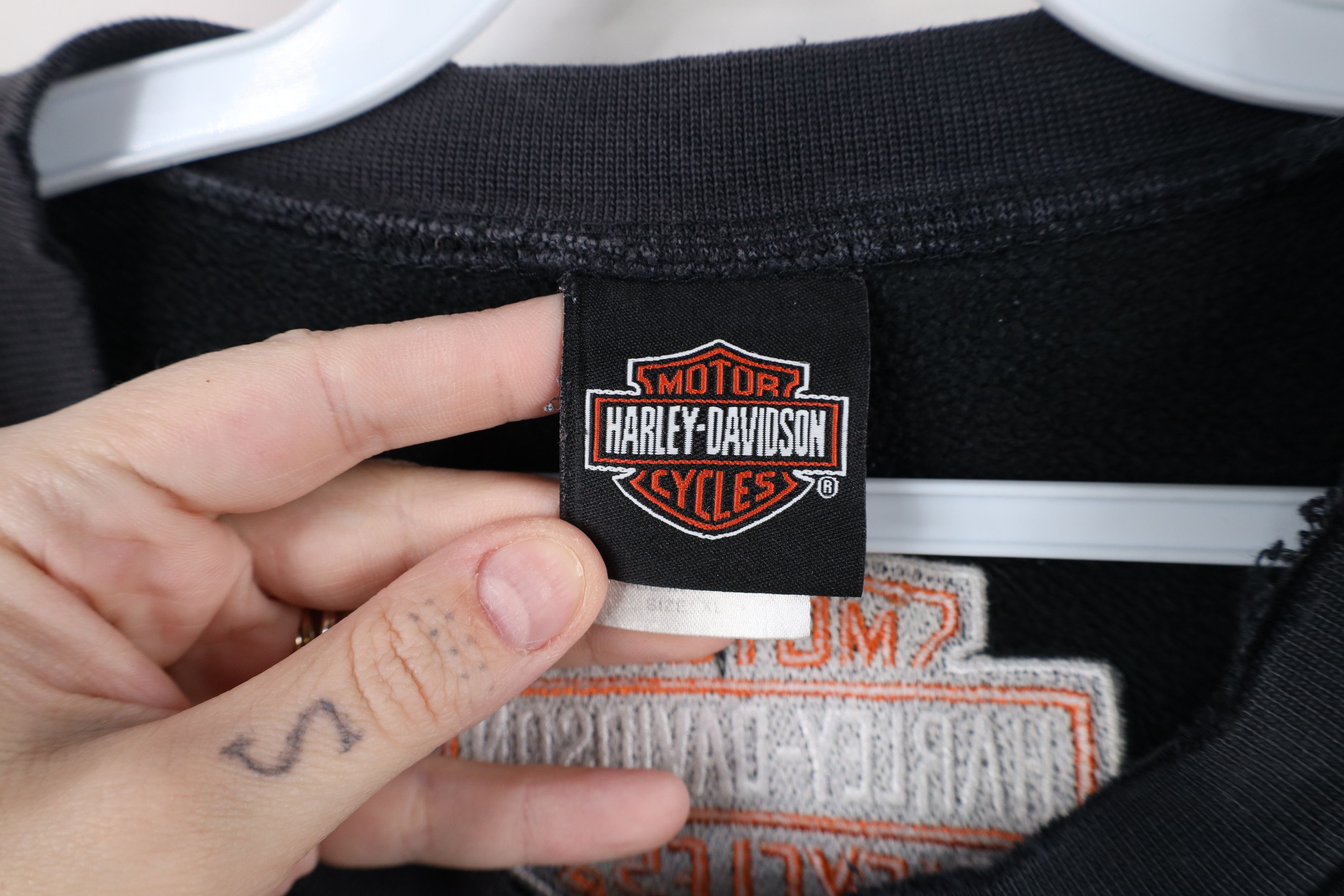Harley Davidson × Vintage Vintage 90s Y2K Harley Davidson Fire Flames Eagle Sweatshirt Size US XL / EU 56 / 4 - 7 Thumbnail