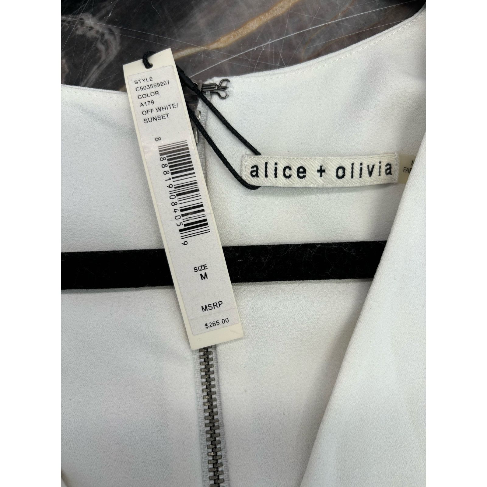Alice + Olivia Alice and Olivia, White and orange color block shift dress Size M / US 6-8 / IT 42-44 - 4 Thumbnail