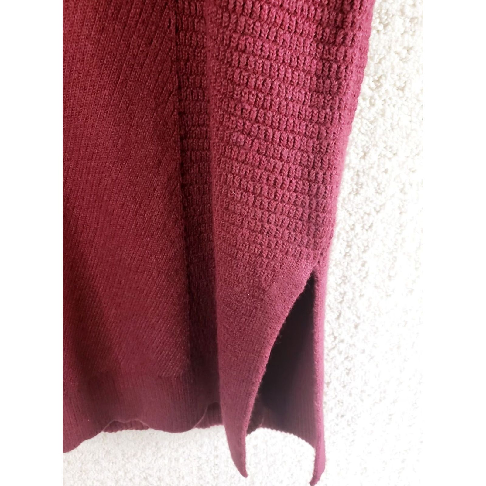 J. Jill J. Jill Women's Cardigan Sweater Tunic Length Burgundy V-Neck Long Sleeve Small XS? Size S / US 4 / IT 40 - 4 Thumbnail