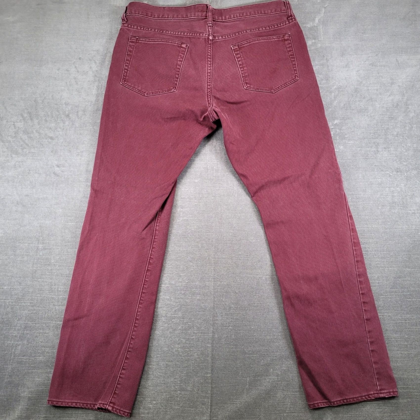 J.Crew J.Crew 770 Straight Fit Corduroy Pants Mens 34x30 Burgundy Red Maroon Wine Casual Chino 5-Pocket Straight Leg Vintage No Size US 34 / EU 50 - 3 Thumbnail