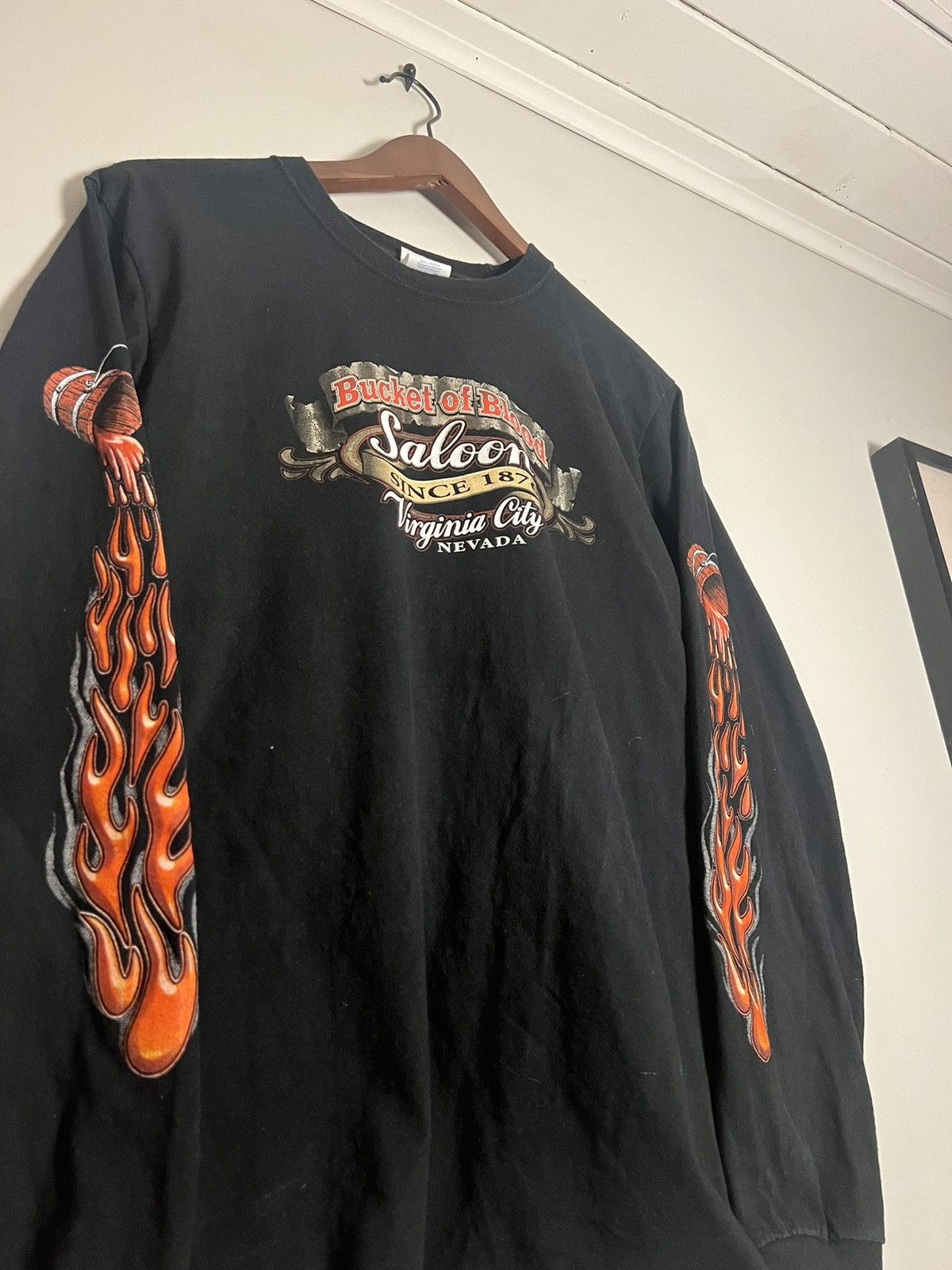 Harley Davidson Vintage 🔥Flame🔥 sleeve Harley style Longsleeve Size US M / EU 48-50 / 2 - 2 Thumbnail
