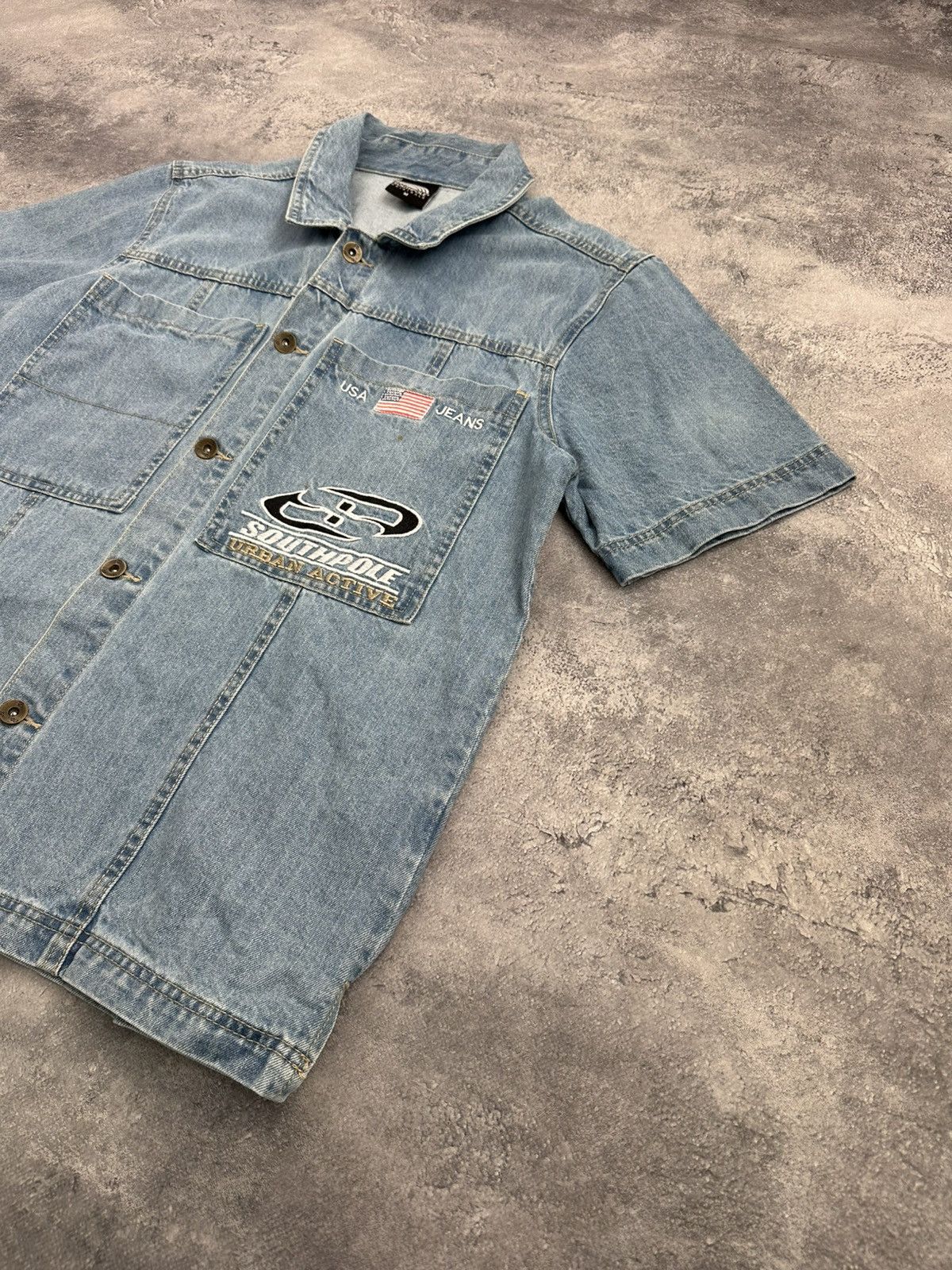 Southpole Vintage Y2K Southpole USA Jeans Blue Denim Button Up Shirt Size US M / EU 48-50 / 2 - 3 Thumbnail