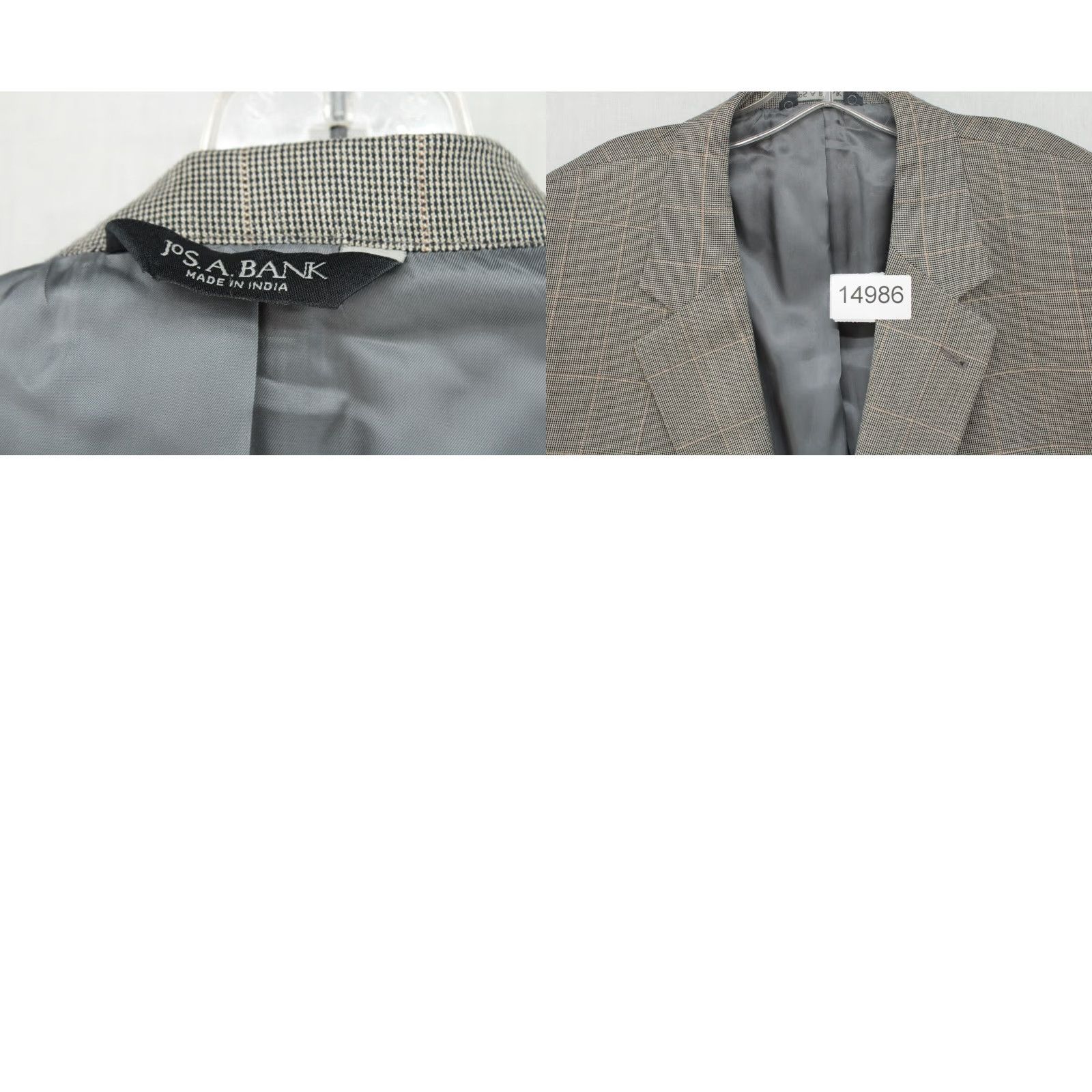 Jos. A. Bank VINTAGE Jos. A. Bank Blazer Men's 50R Gray Plaid Micro Houndstooth Preppy Regencycore Boss Size 50R - 9 Thumbnail