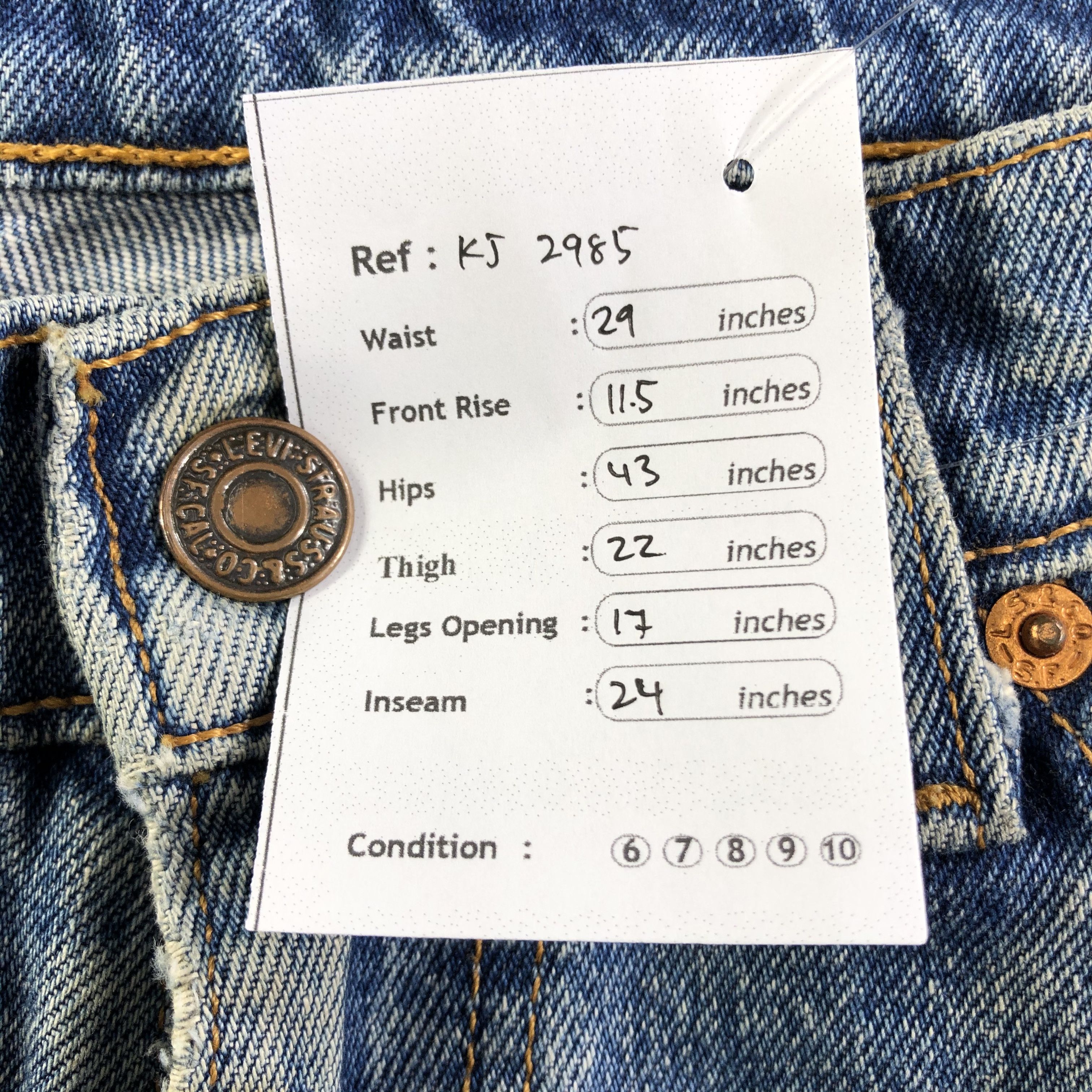 Levi's Vintage Levis 613 Jeans Faded Blue Denim KJ2985 Size US 29 - 10 Thumbnail