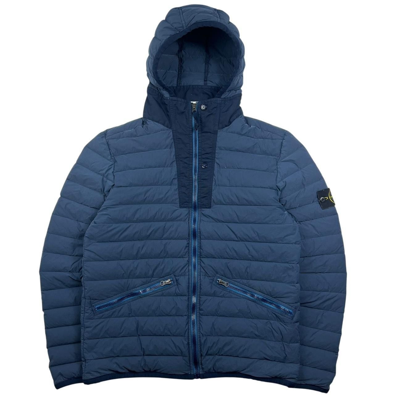 Stone Island Stone Island Blue Stretch Nylon-TC Puffer Jacket - Large Size US L / EU 52-54 / 3 - 1 Thumbnail