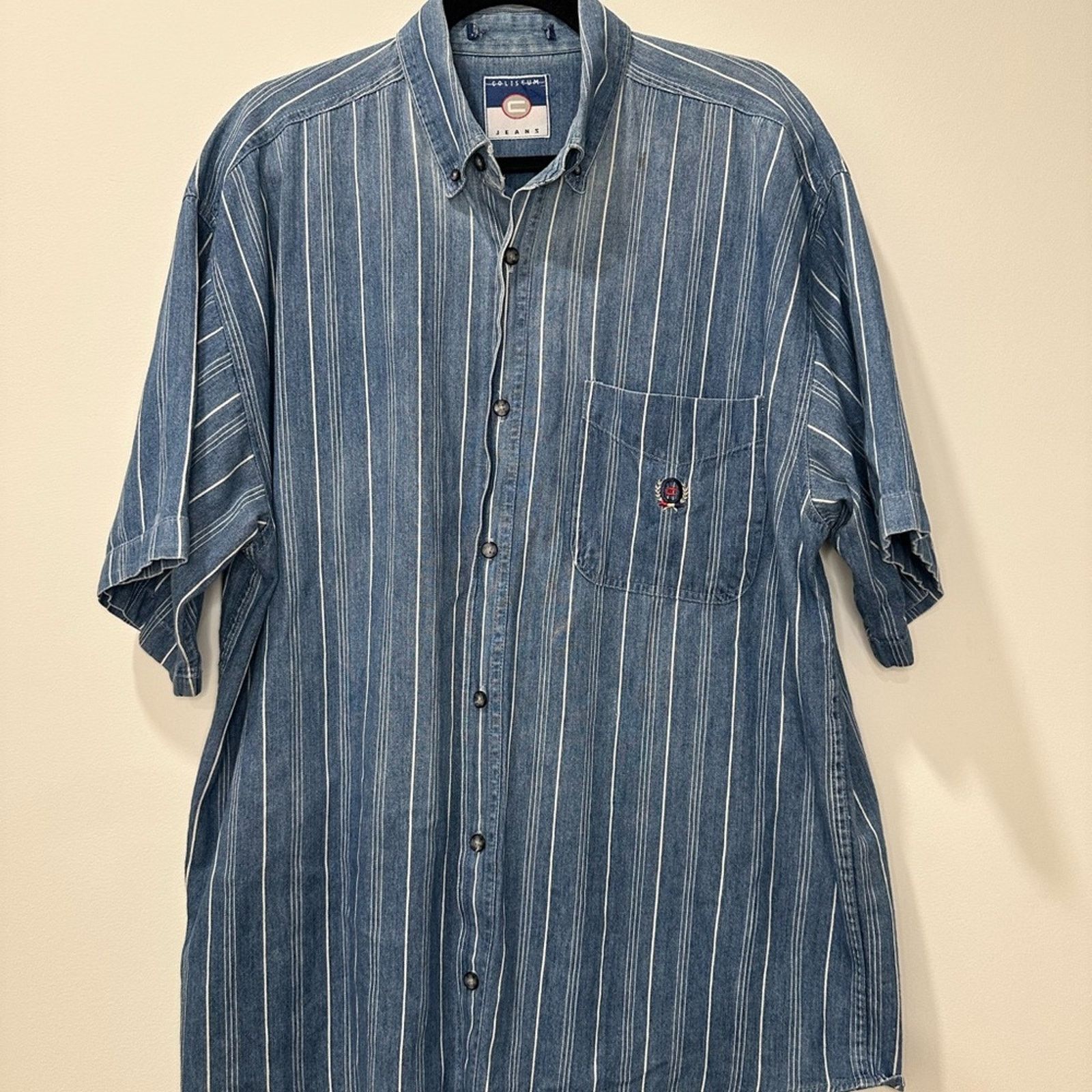 Vintage VINTAGE Coliseum Jeans Denim short sleeve button down Size US M / EU 48-50 / 2 - 2 Thumbnail