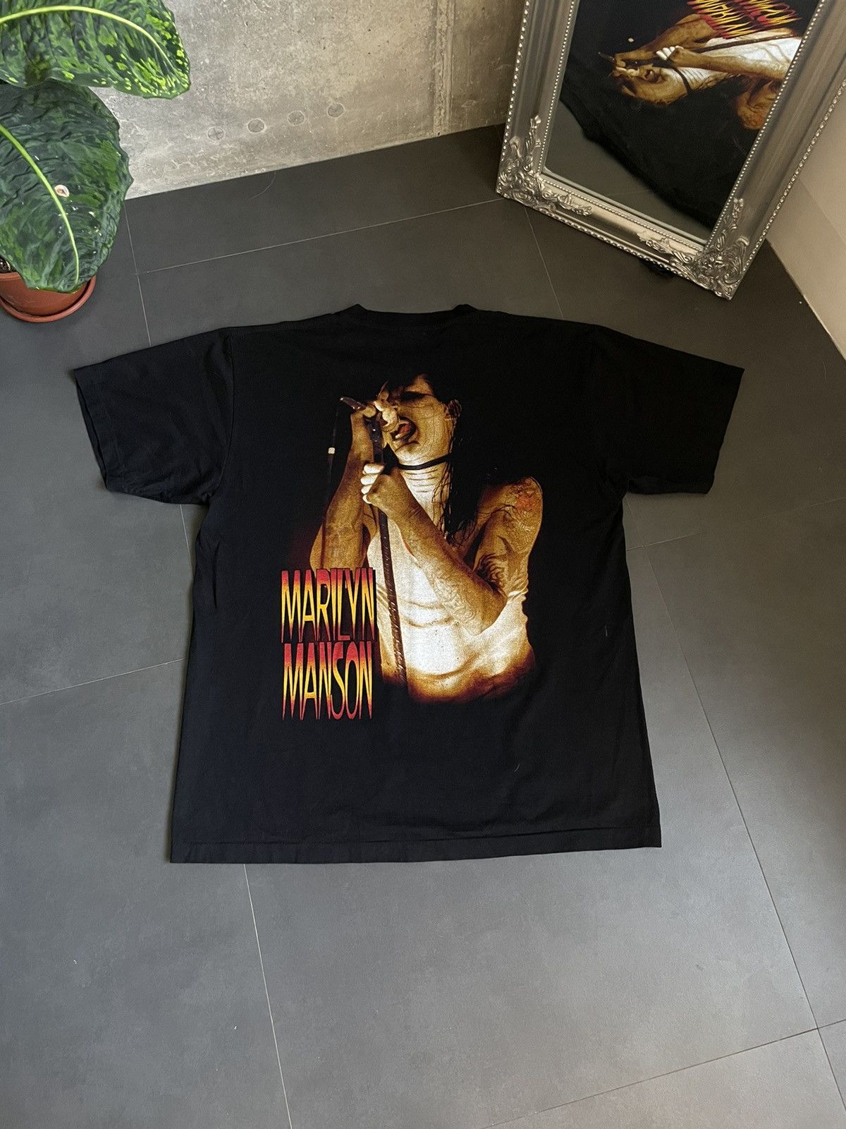 Band Tees Rare Vintage 90s Marilyn Manson Single Stitch Tee Rock Metal Size US XL / EU 56 / 4 - 6 Thumbnail