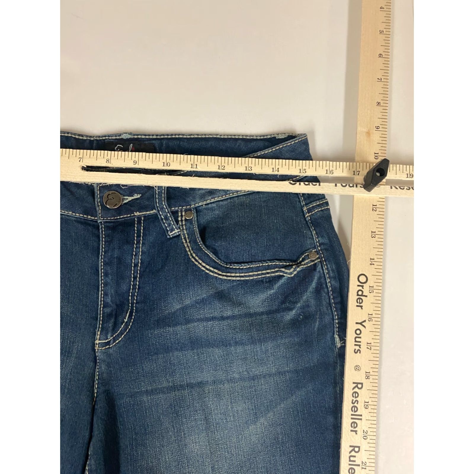 Vintage Earl Jean Womens Capri Jeans Blue 30 Regular Denim Cotton Blend Zipper Pockets Size 30" / US 8 / IT 44 - 4 Thumbnail