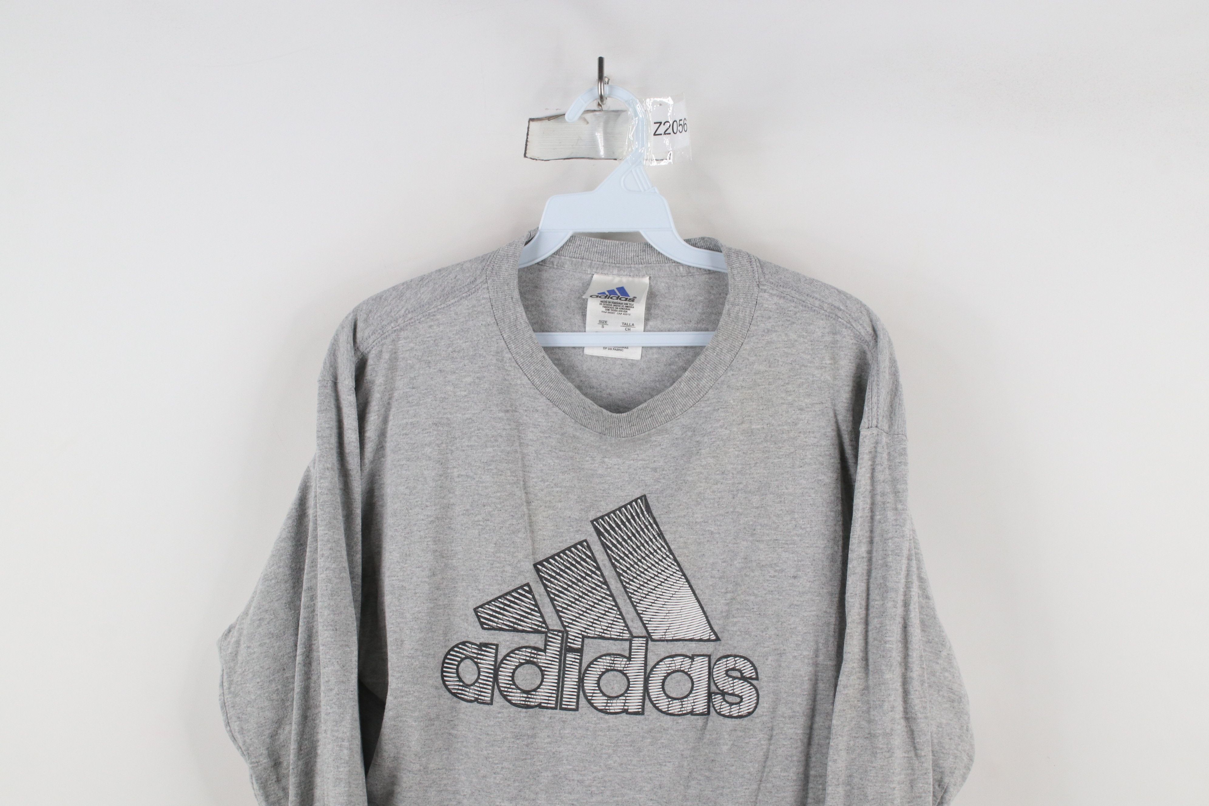 Adidas × Vintage Vintage Adidas Spell Out Big Logo Long Sleeve T-Shirt Gray Size US S / EU 44-46 / 1 - 2 Thumbnail