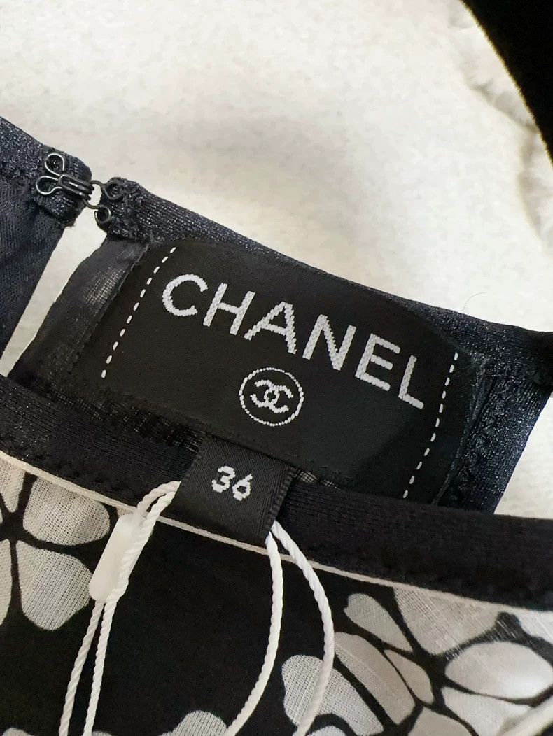 Chanel Chanel Black silk printed dress Size XS / US 0-2 / IT 36-38 - 6 Thumbnail