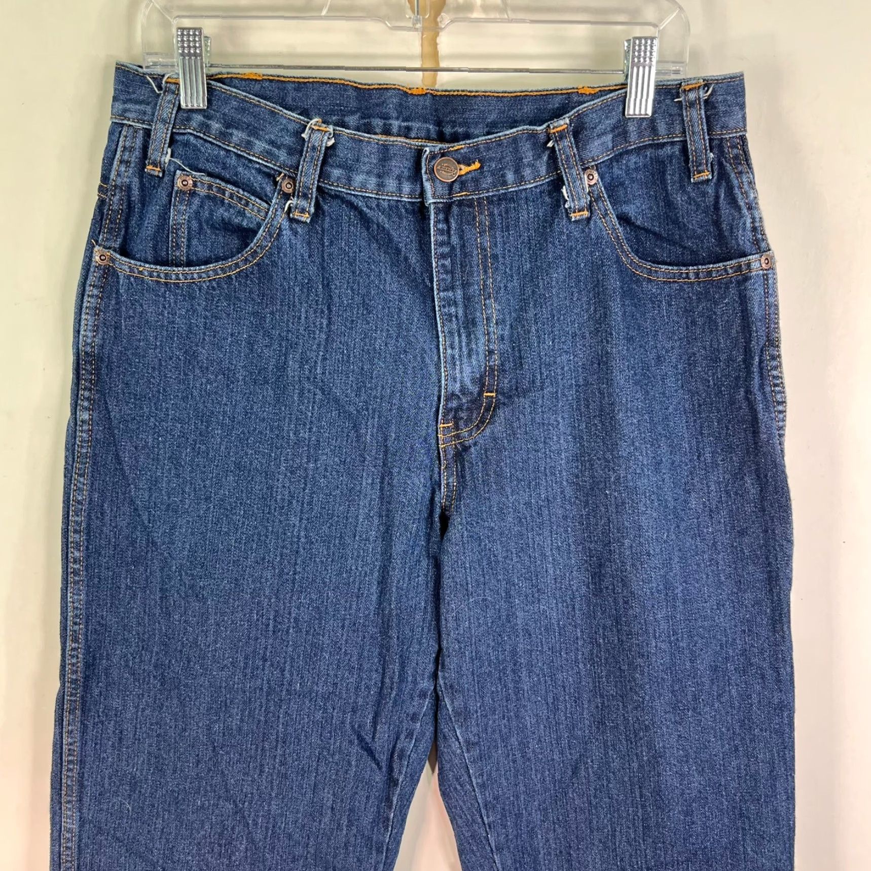 Dickies VINTAGE Dickies 90s Distressed Denim Jeans Mens Size 33 x 32 Blue Regular Fit Size US 33 - 2 Thumbnail