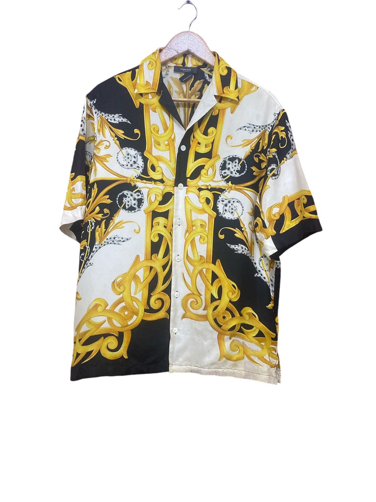 Versace Versace Barocco Acanthus Print Silk Shirt Size US M / EU 48-50 / 2 - 2 Thumbnail