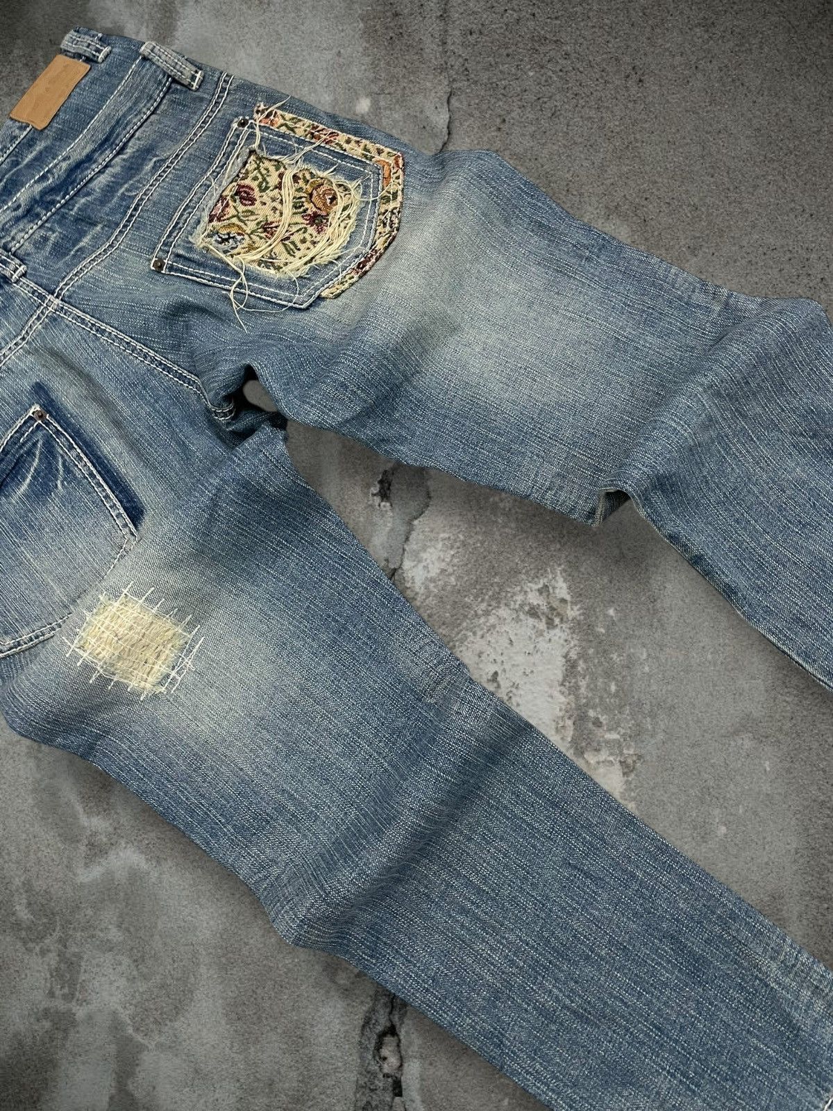 Hysteric Glamour Vintage Japan Drabito Stitch Double Waist Distressed Denim Size US 32 / EU 48 - 14 Thumbnail