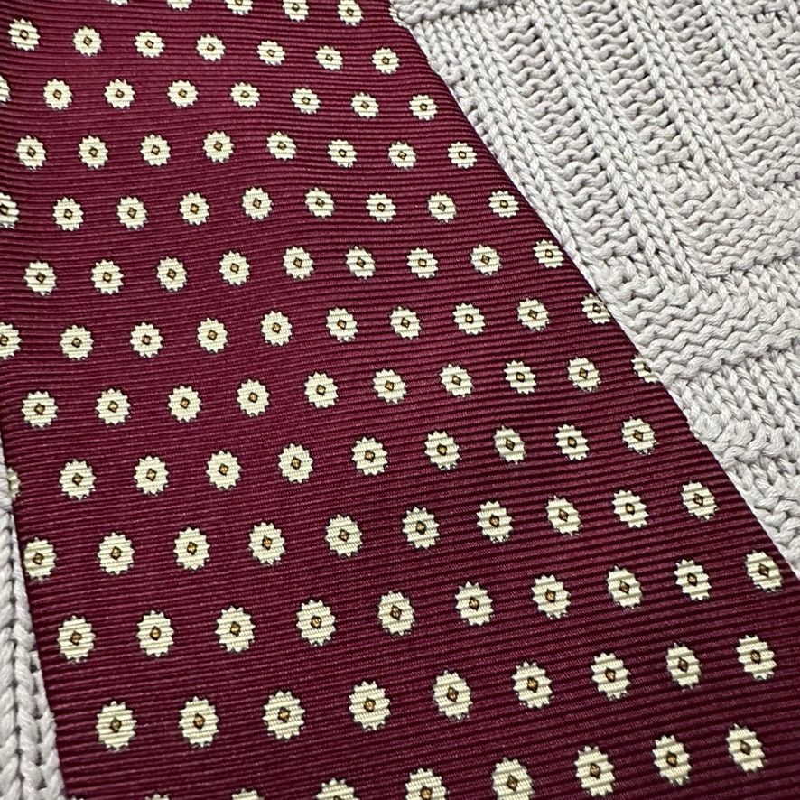 Paul Stuart Paul Stuart maroon floral geometric print silk tie Size ONE SIZE - 2 Thumbnail