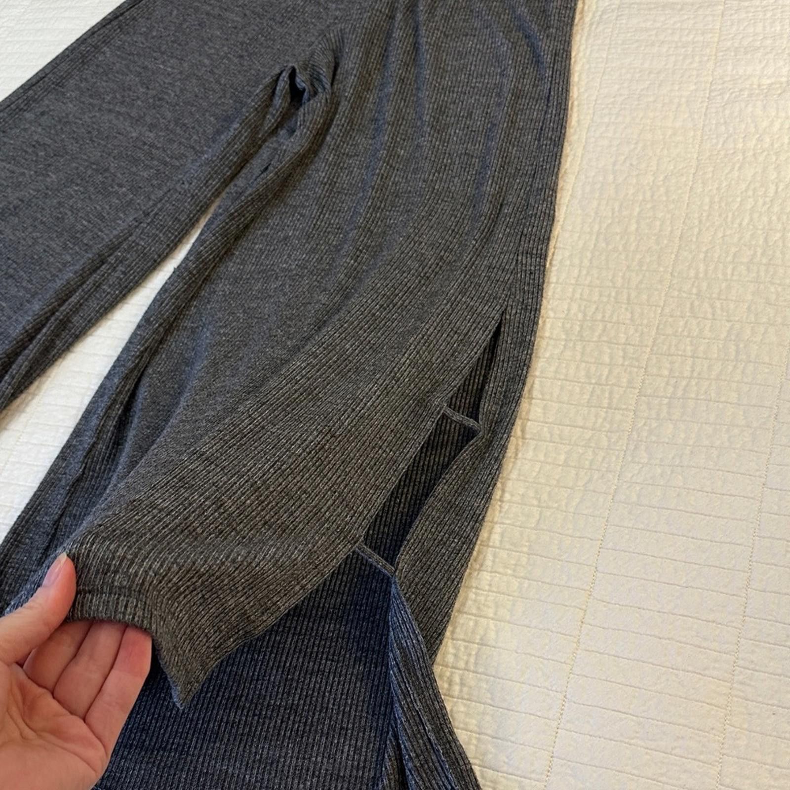 Other Project Social T Wide Leg Charcoal Knit Pants Medium NWOT Size 32" / US 10 / IT 46 - 6 Thumbnail