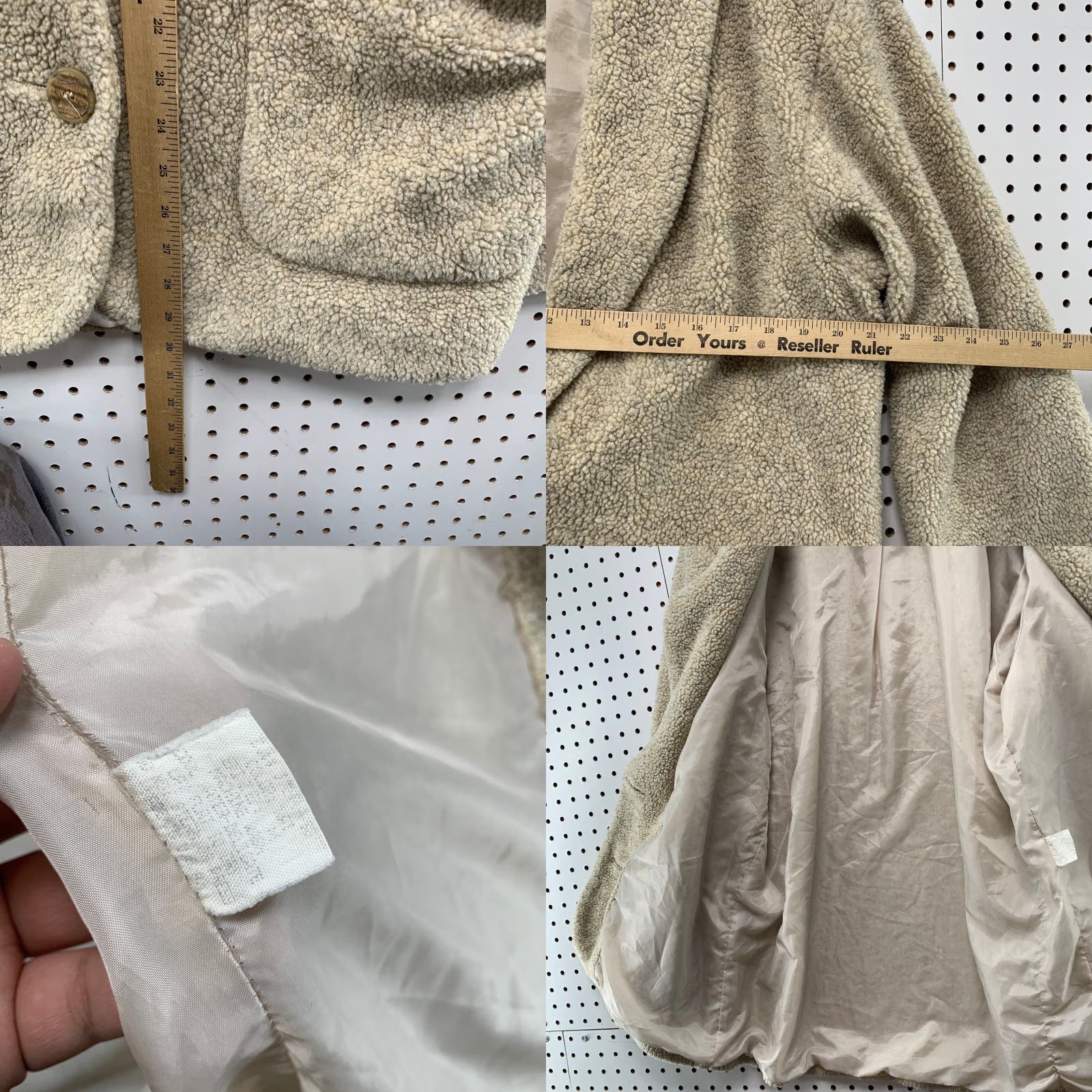 Vintage VINTAGE Kristen Blake Sherpa Blazer Jacket Womens M Beige Deep Pile Fleece Jacket Size M / US 6-8 / IT 42-44 - 8 Thumbnail