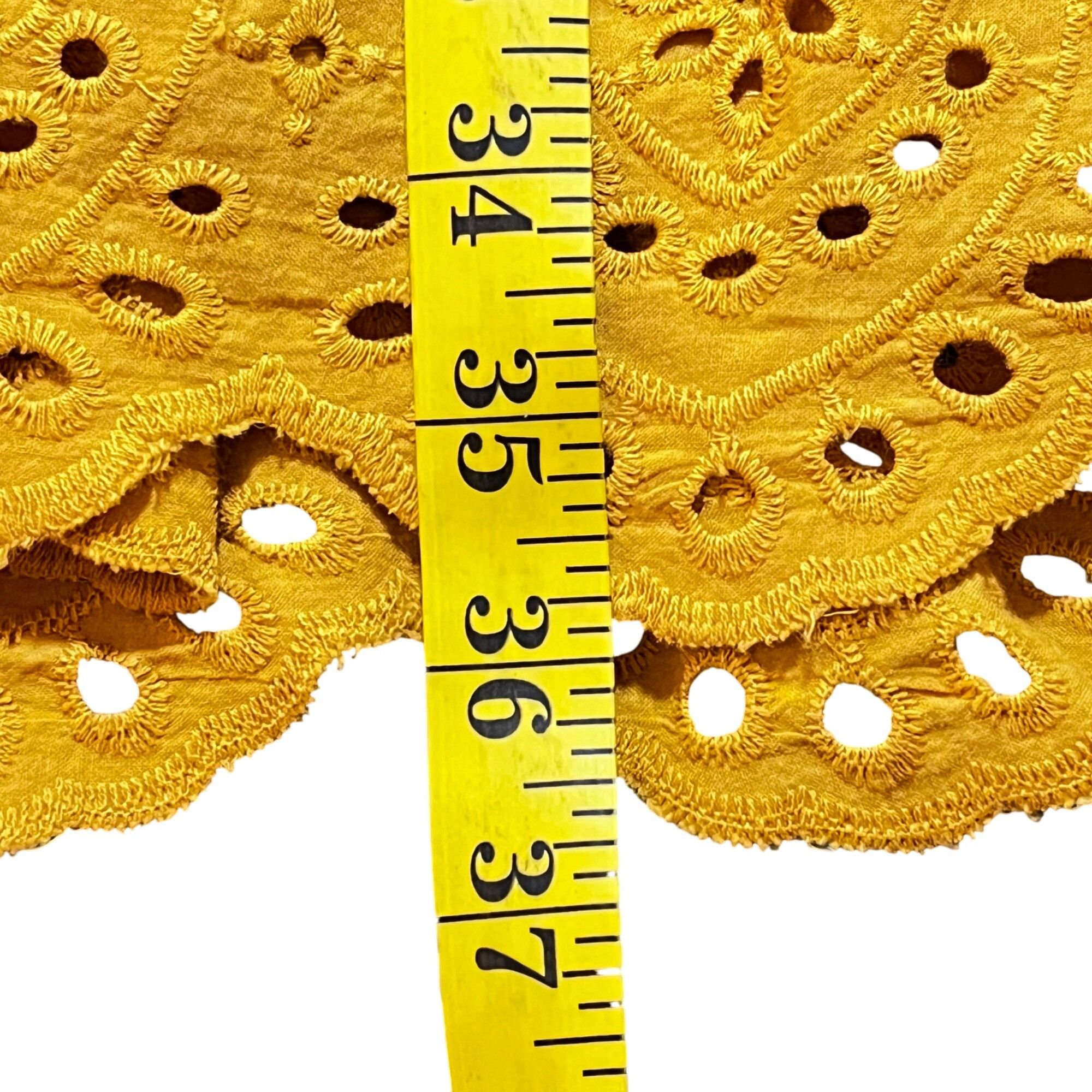 Other Dolan Woman's Yellow Eyelet Sleeveless Dress Scalloped Hem L Size L / US 10 / IT 46 - 10 Thumbnail