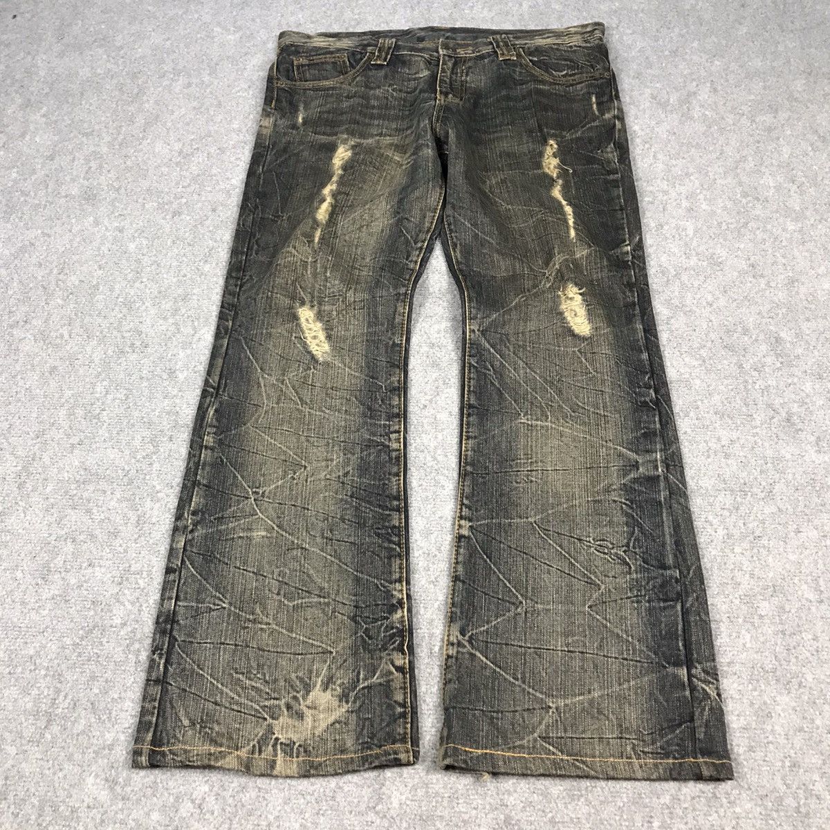Japanese Brand × Le Grande Bleu (L.G.B.) DISTRESSED STYLE FLARE JENAS SEMANTICDESIGN BOOT CUT PANTS Size US 33 - 3 Thumbnail