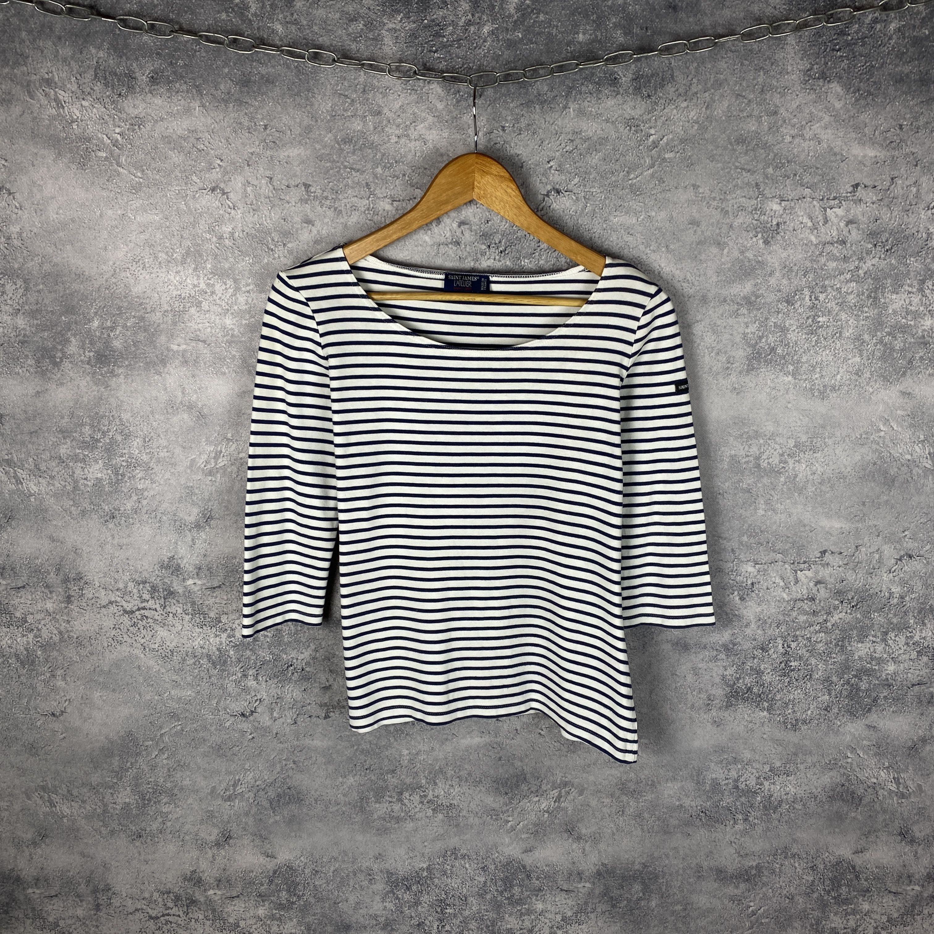 Saint James Saint James Striped Longsleeve Women's White Blue Size XXS Size XXS / US 00 / IT 34 - 1 Thumbnail