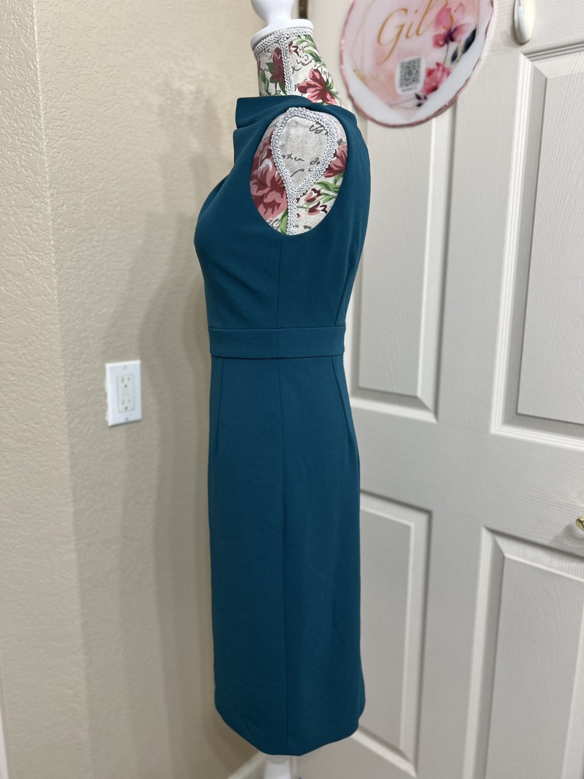 Vince Camuto Vince Camuto Teal Sleeveless Midi Sheath Dress size 2 Size XS / US 0-2 / IT 36-38 - 4 Thumbnail