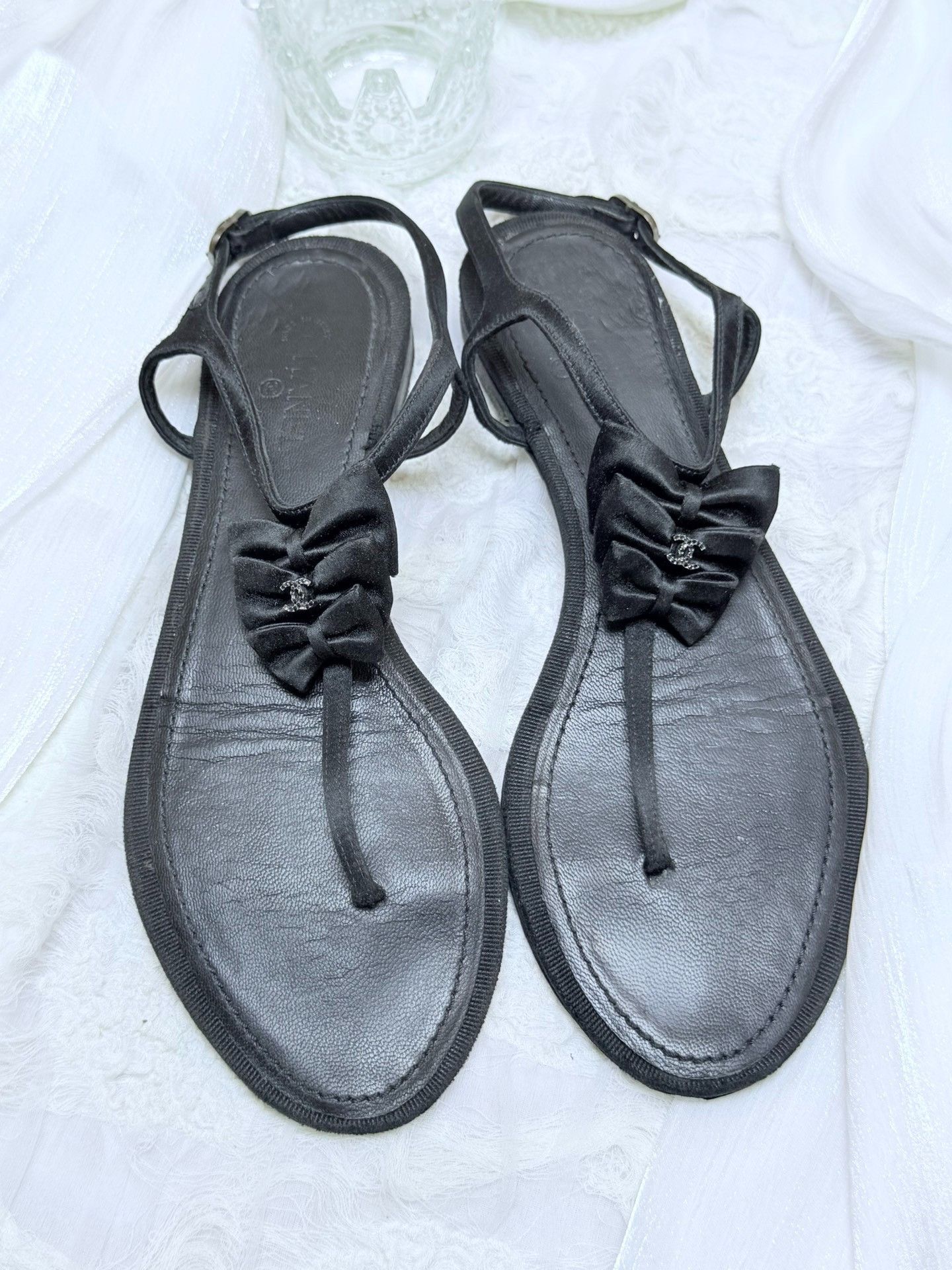 Chanel Chanel Black Sandals us_7 Women Size US 7 / IT 37 - 1 Thumbnail