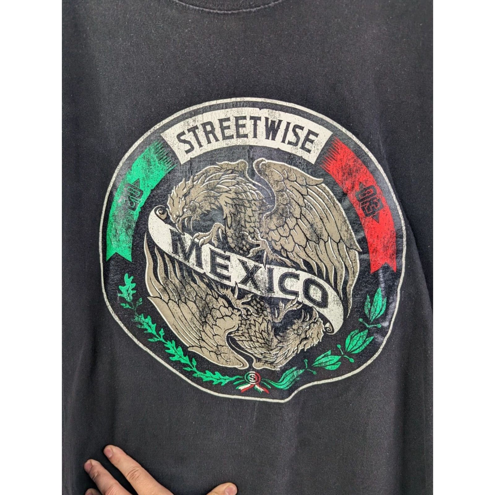 Vintage STREETWISE MEXICO T-shirt Urban Streetwear Tee Men 3X Black Size US XXL / EU 58 / 5 - 2 Thumbnail
