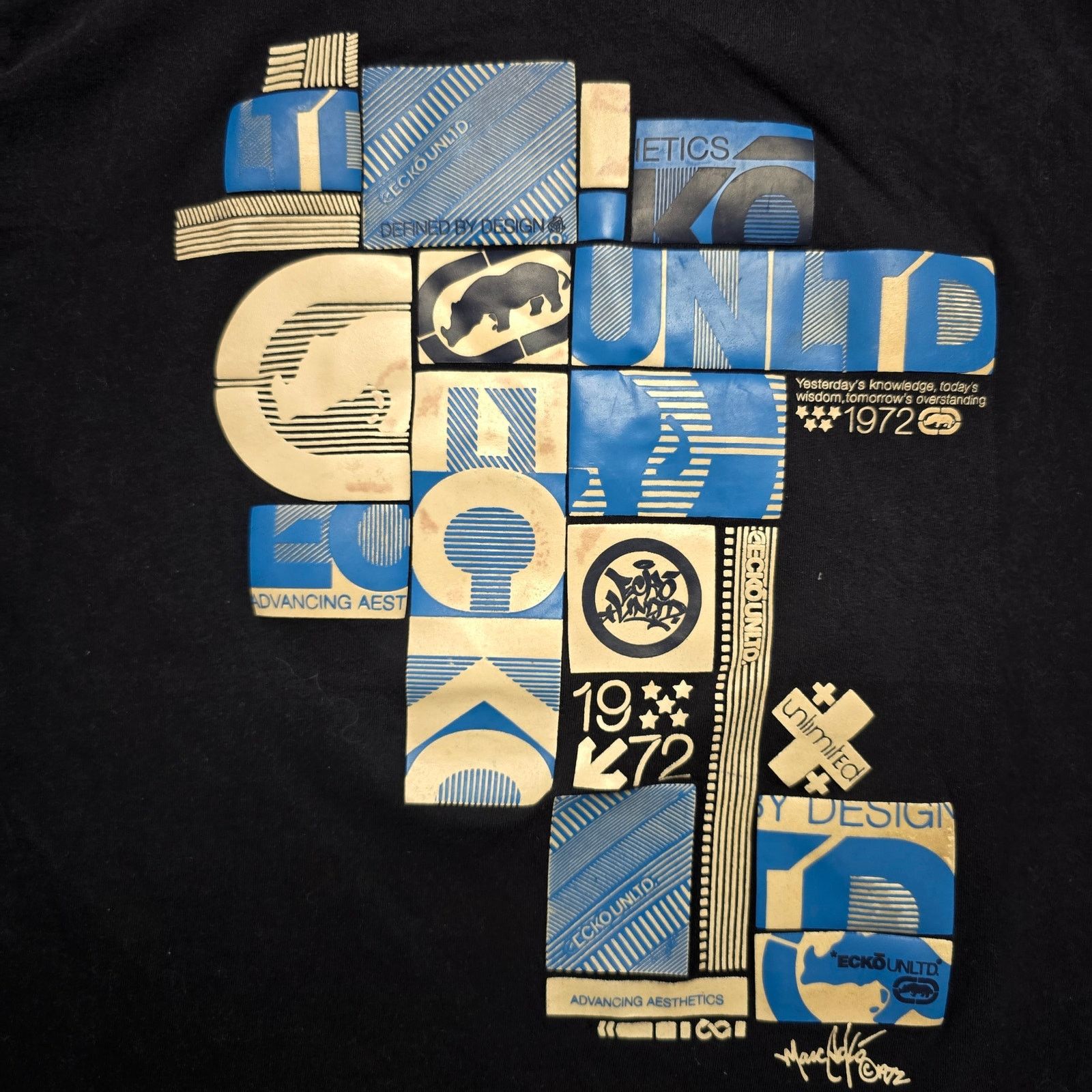 Ecko Unltd. Ecko Unlimited Shirt Blue Large Graphic Streetwear Tee Y2K Size US M / EU 48-50 / 2 - 2 Thumbnail