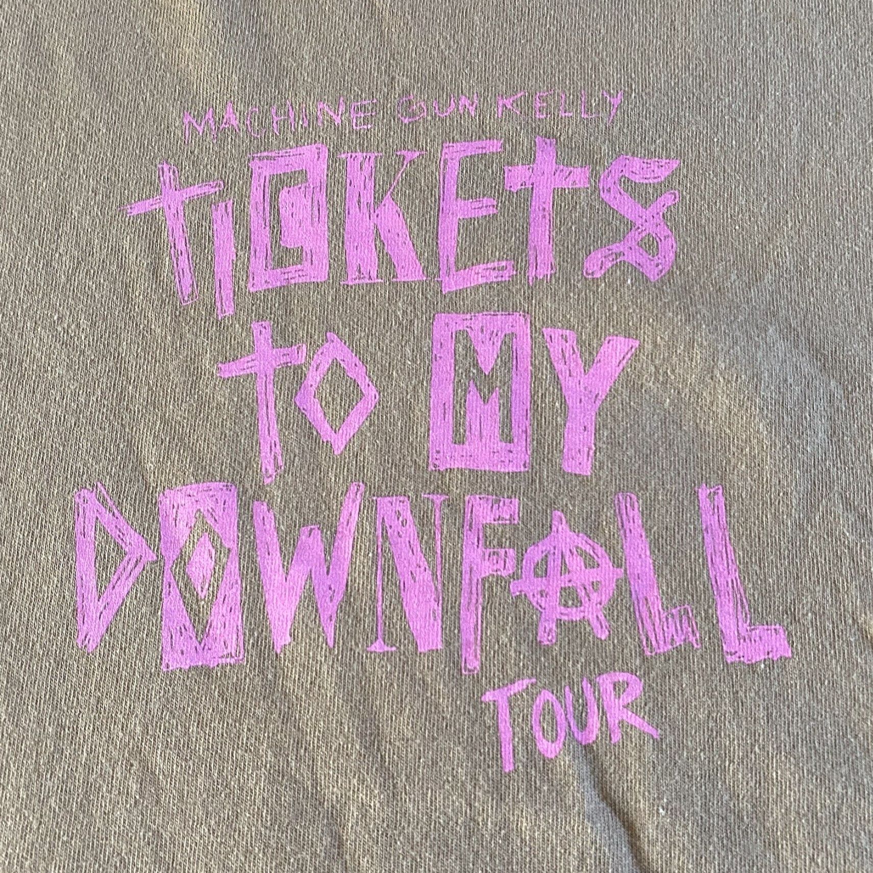 Vintage Machine Gun Kelly Shirt Men’s XL T-Shirt City Tickets To My Downfall Tour Dates Brown Size US XL / EU 56 / 4 - 2 Thumbnail